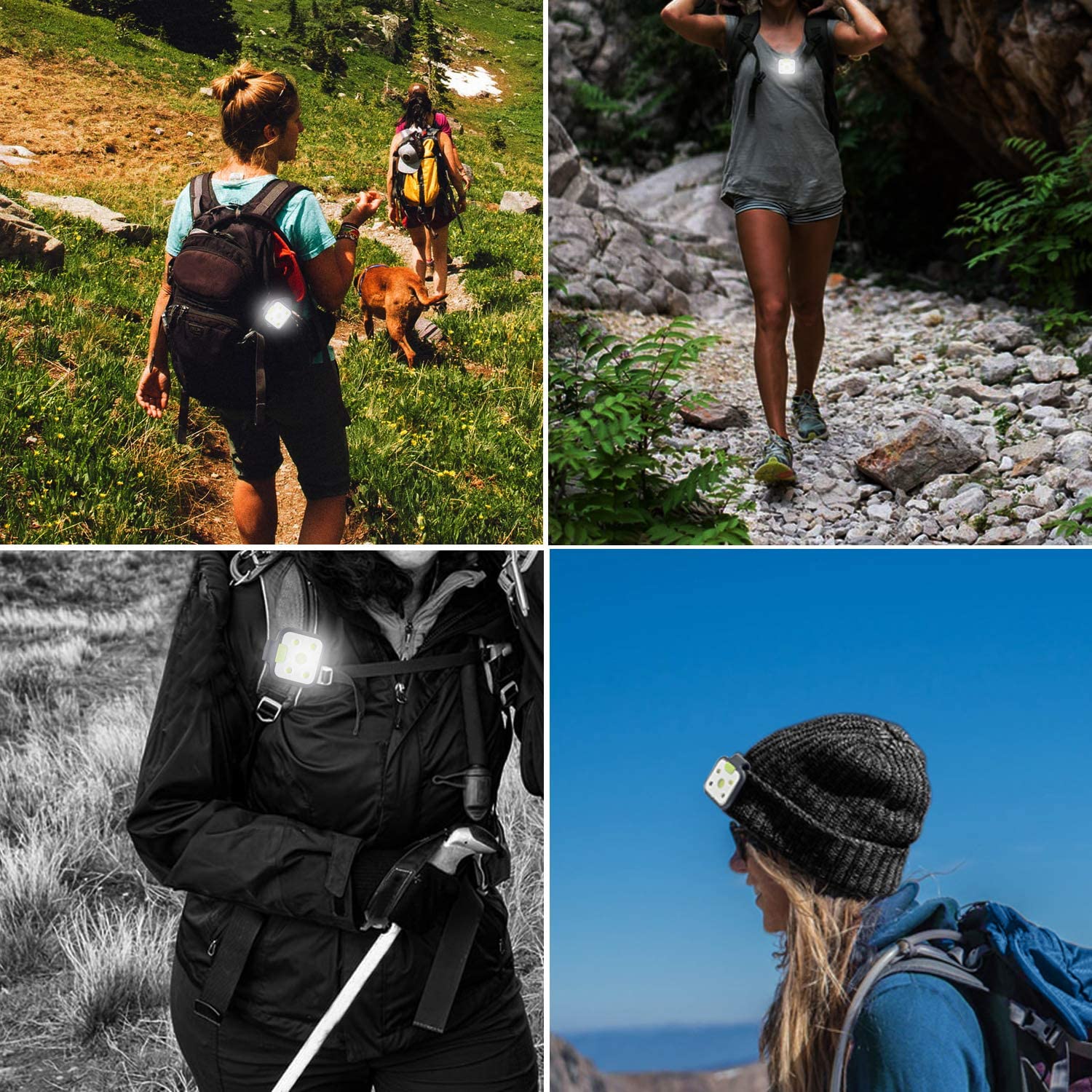 HOKOILN Outdoor Night Running Lights, 2Pack LED Running Lights for Runners with Rechargeable Battery for Camping, Hiking, Joggin