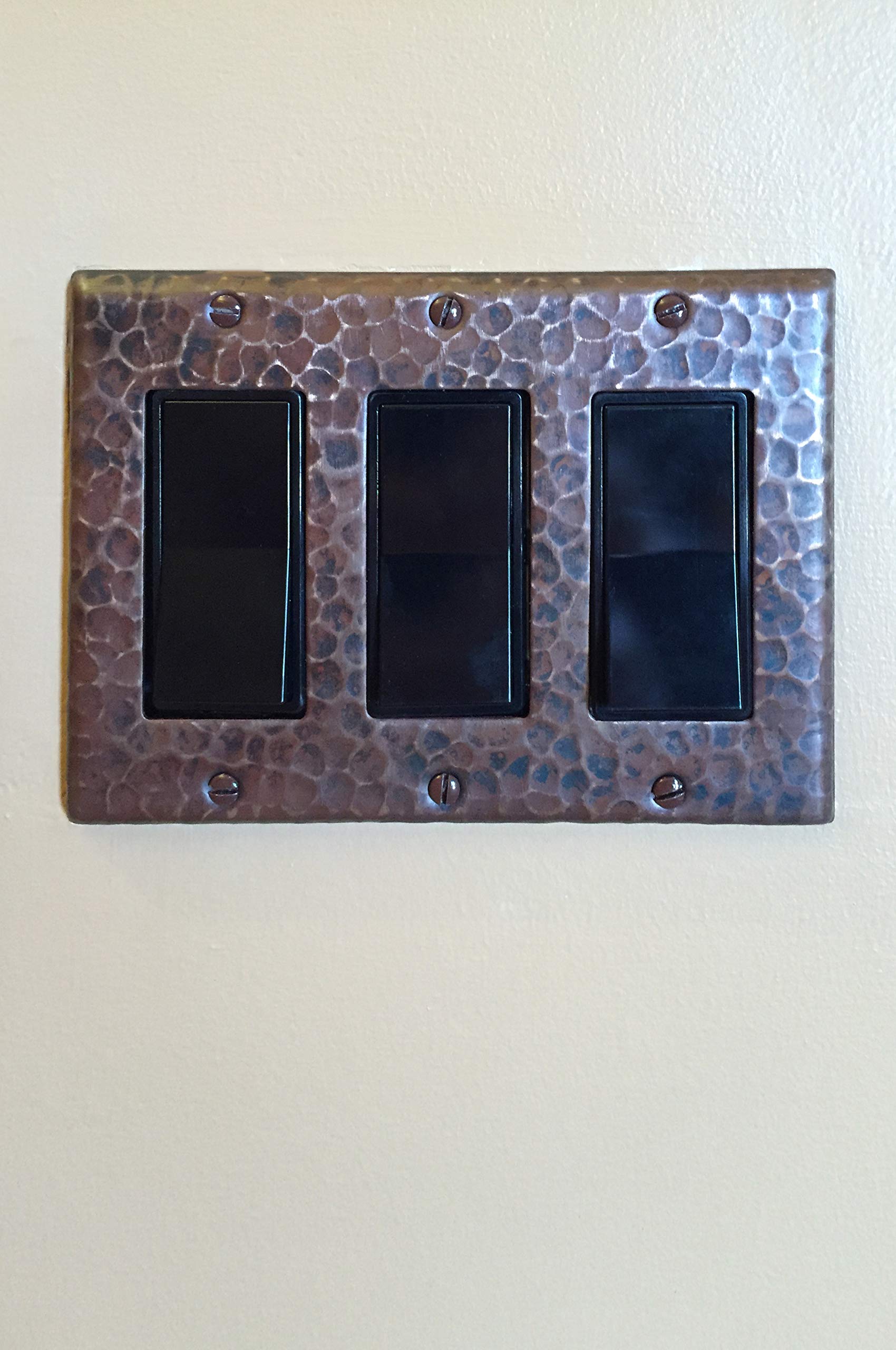 Premier Copper Products Copper Switch Plate Triple GFI Cover 6.5in x 4.5in x .25in Oil Rubbed Bronze Model SR3