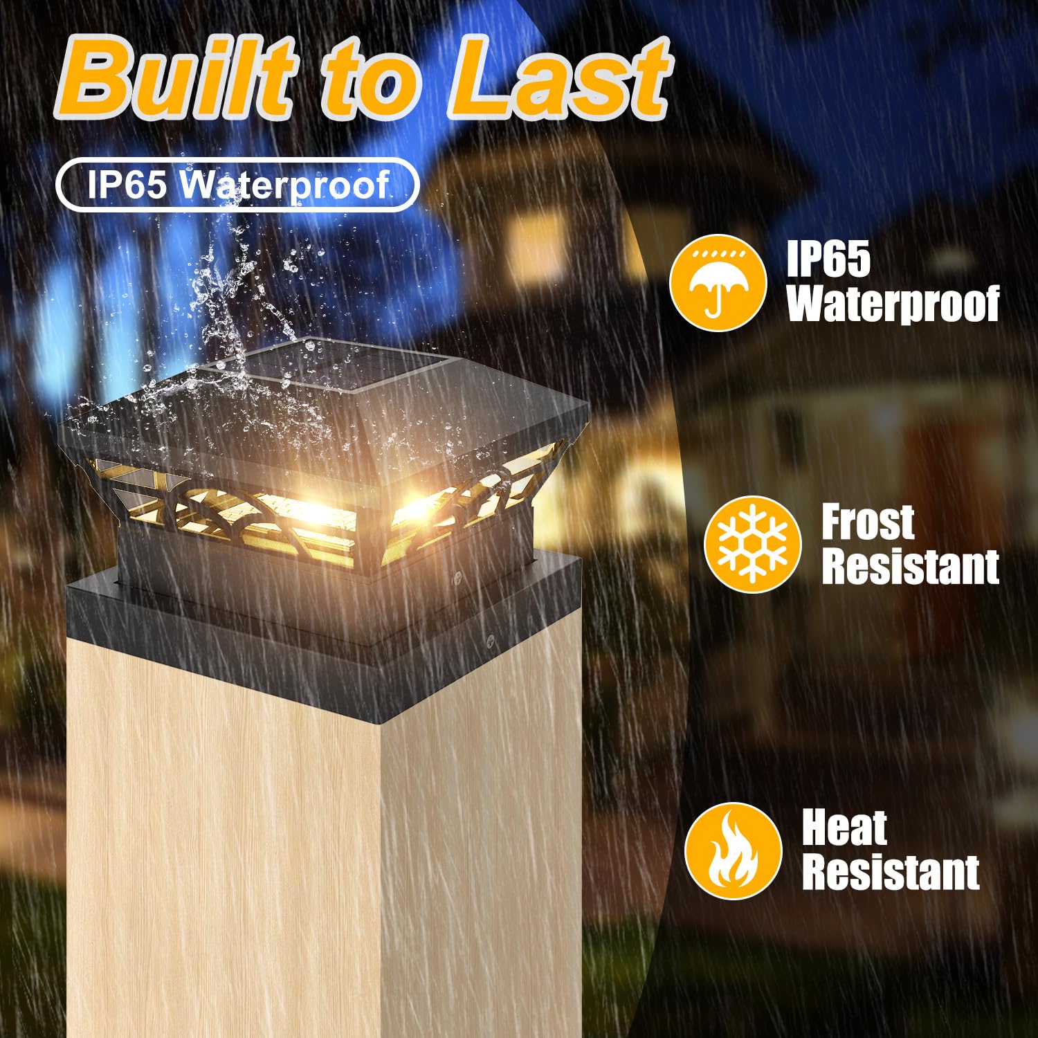 T-Sun 6 Pack Solar Post Cap Lights, Waterproof Warm/Cold White For 4X4 5X5 6X