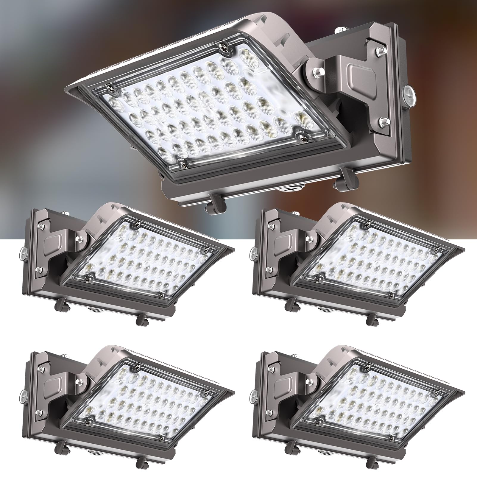 Lightdot 150W LED Wall Pack Lights, 360 Adjustable Panel with Dusk to Dawn Photocell, 22500Lm 5000K Daylight, IP65 Waterproof & 
