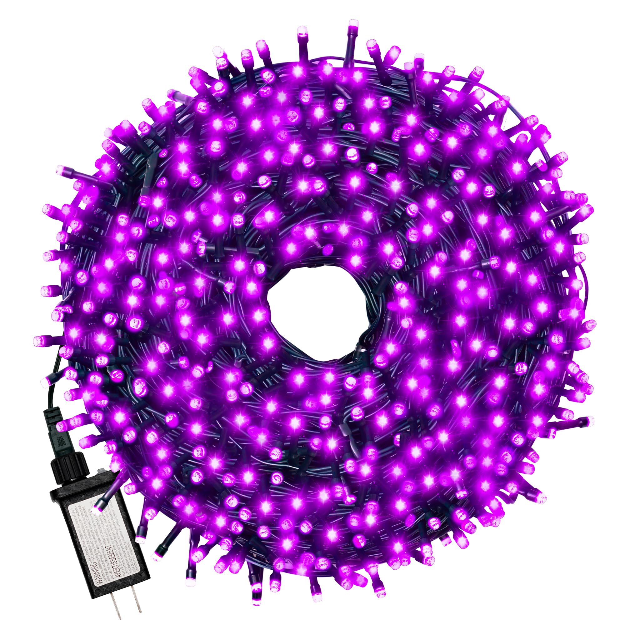 RPGT 200 LEDs 73ft Green Cable Wire Low Voltage Fairy String Tree Twinkle Lights 12 Modes for Christmas Party, Halloween, Outdoor, Garden, Wedding, Home Decoration (Purple)