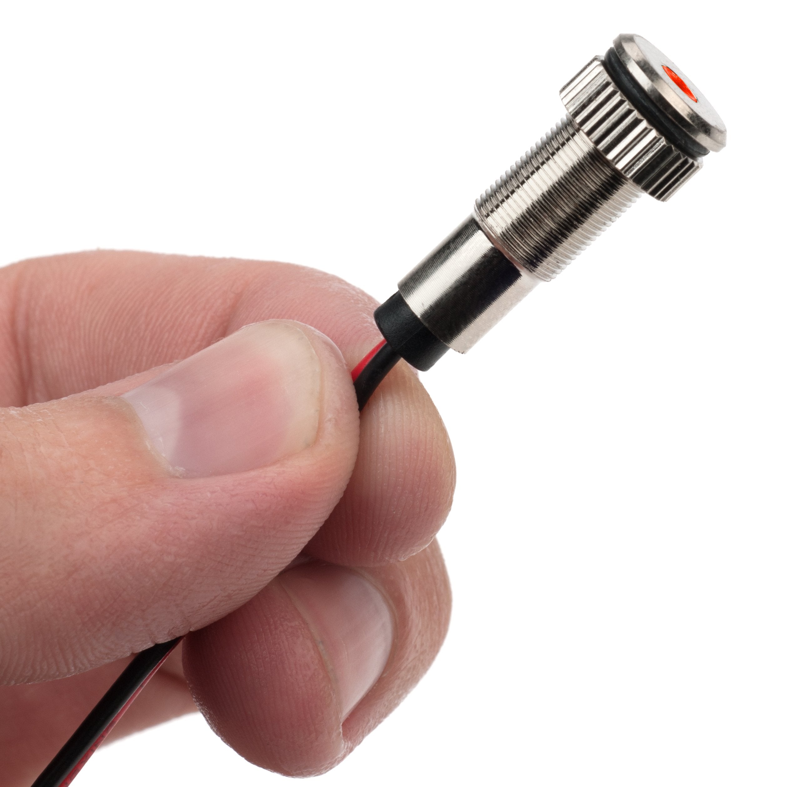 Plug-N-Play Instrument Cluster Led Indicator Light Dash Bulbs. Aluminum Pilot Lights. Colored Acrylic Lens. Flush Panel Mount 5/16&quot; 8Mm 12V For Speedometer Odometer Tachometer (Silver Bezel, Red Led)