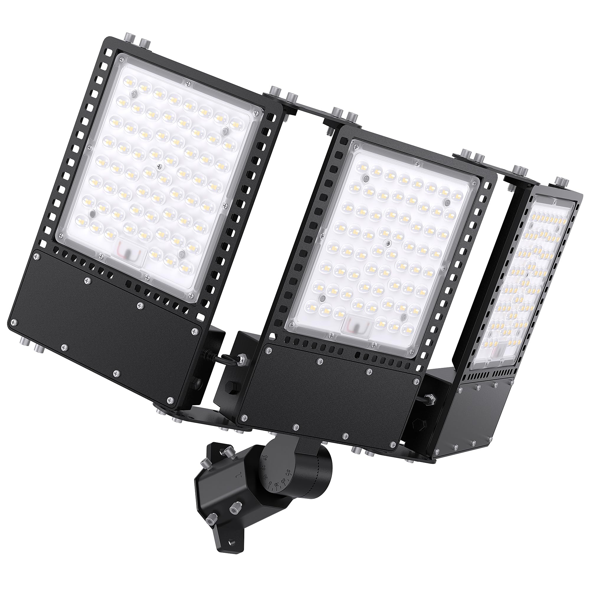 2025 New Upgraded 300W Dusk to Dawn LED Parking Lot Light 45000lm 5000K  ETL  IP67 Waterproof Adjustable 3-Head Street Lights Outdoor  Pole & Wall-Mounted Security Flood Lights for Yard