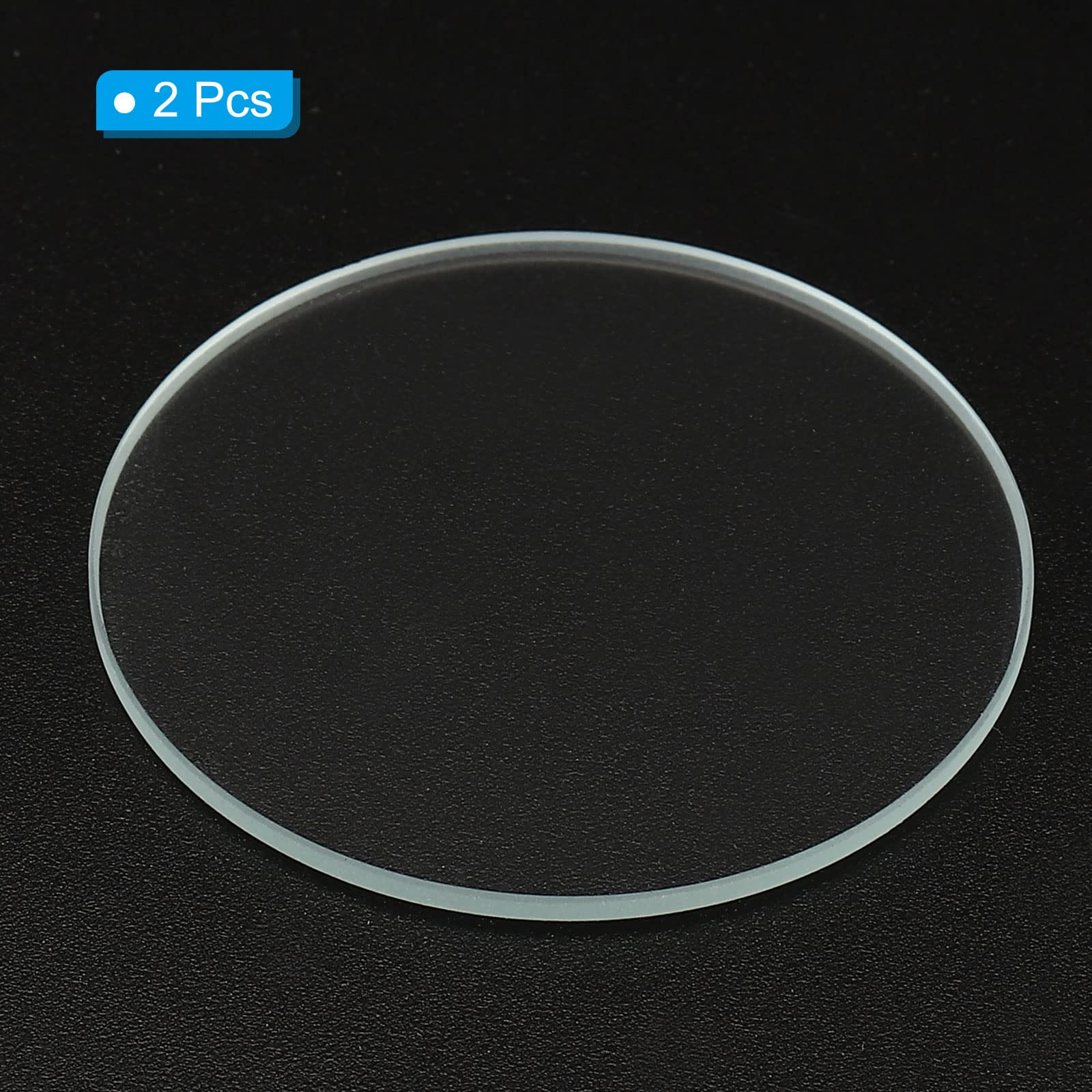 Patikil 1.46X0.06 Dia Flashlight Glass Lens, 2 Pcs Polished Edge Glass Lens For Led Light Source Lens Handheld Flashlight Replac