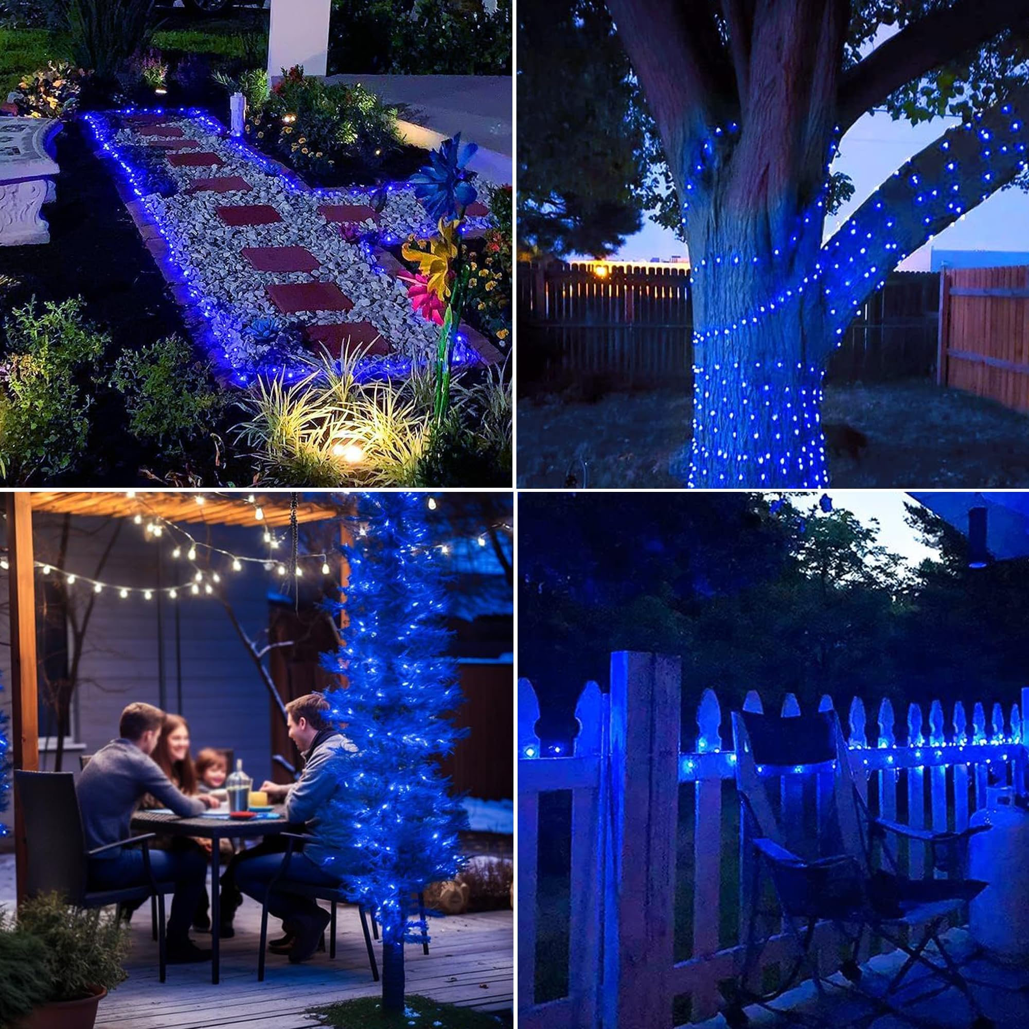 Joomer 32FT 100 LED Battery Operated String Lights, Blue, 2PACK, Twinkle Fairy Lights with Timer for Home, Garden, Party Decor