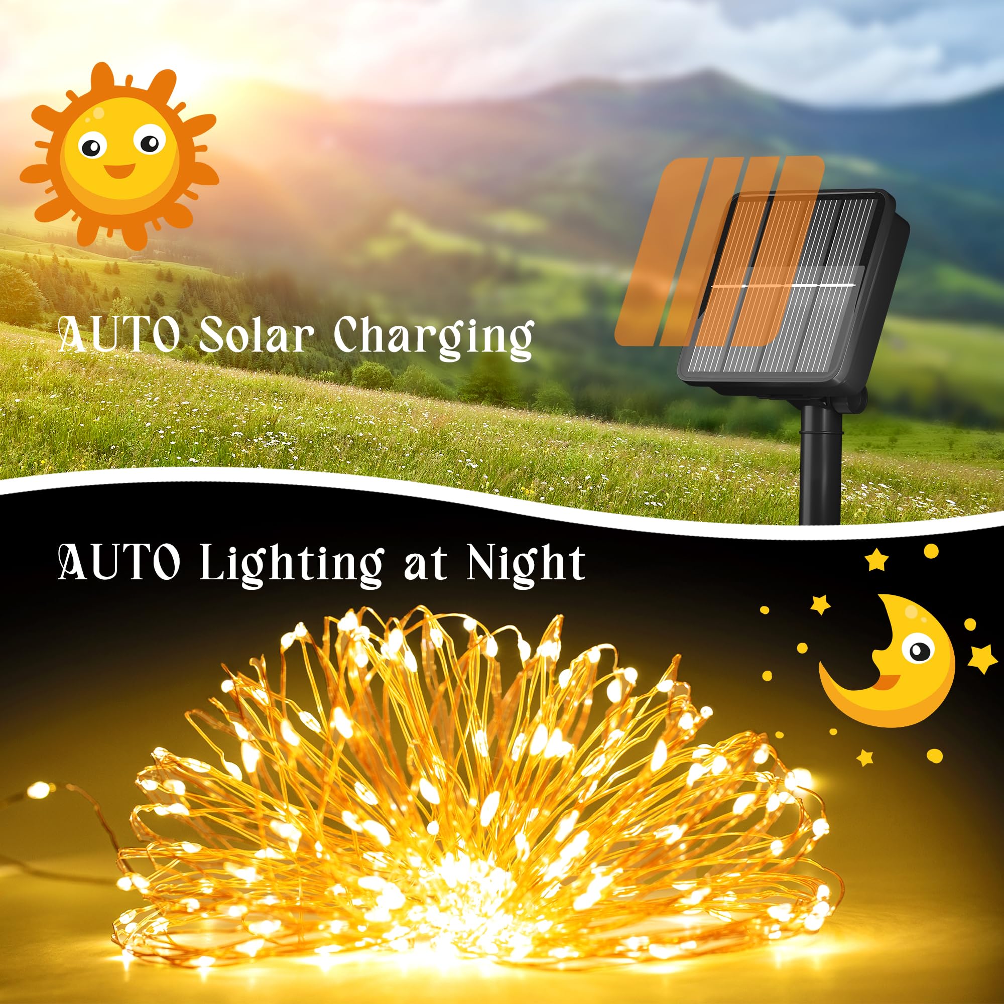 2-Pack Solar String Lights For Outside, 400 Led 144Ft Solar Fairy Lights For Outside Waterproof With 8 Modes, Solar Lights Outdo
