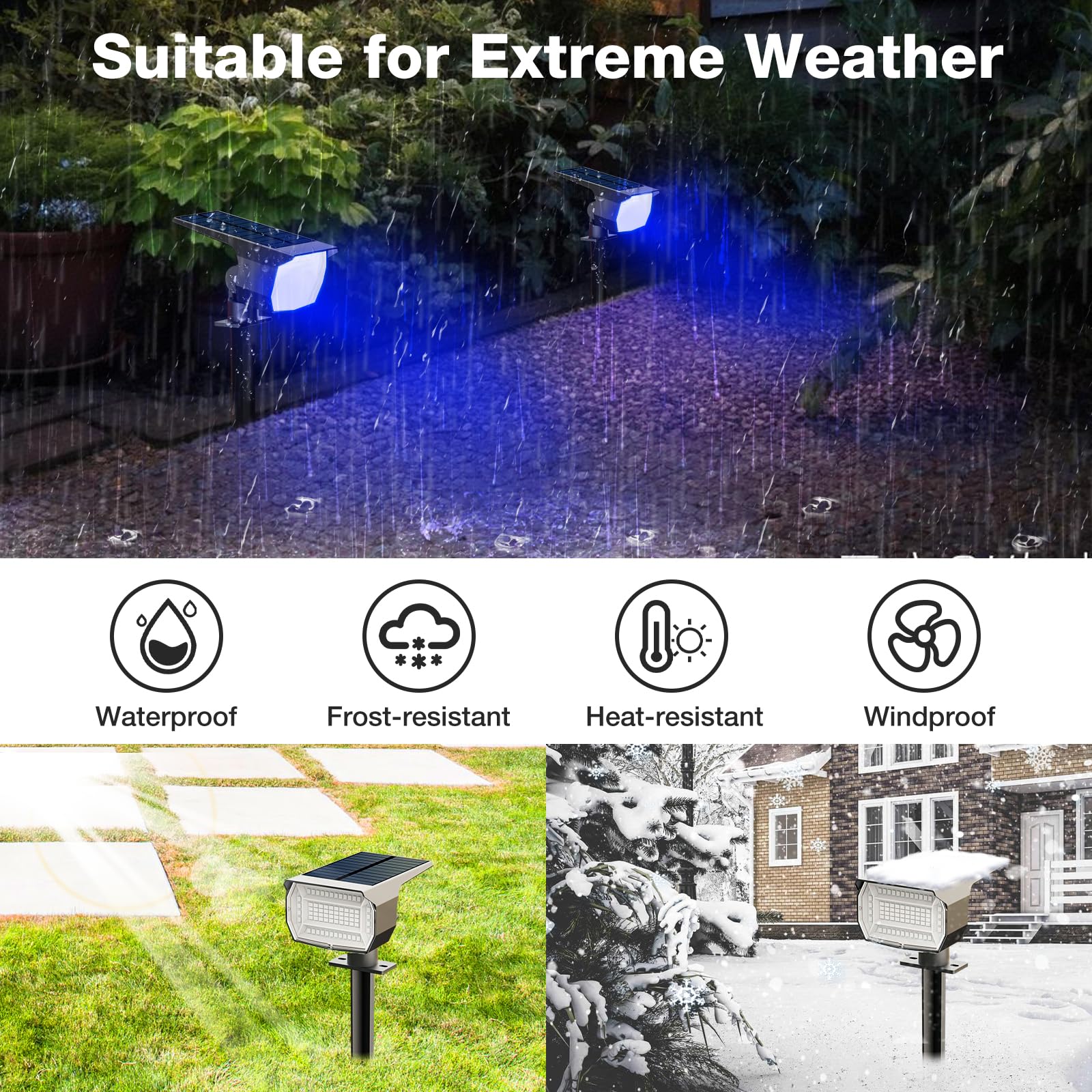 nipify Solar Spot Lights, Waterproof Landscape Lighting, 4 Pack, Blue, Model SF20250929B0FGP39DFR