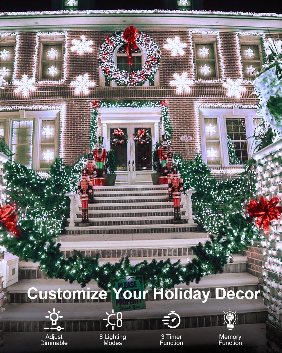 250Ft 760 Led Christmas Lights, 2Packs Plug In Christmas String Lights Waterproof, Timer & Memory, 8 Modes Twinkle Light For Out