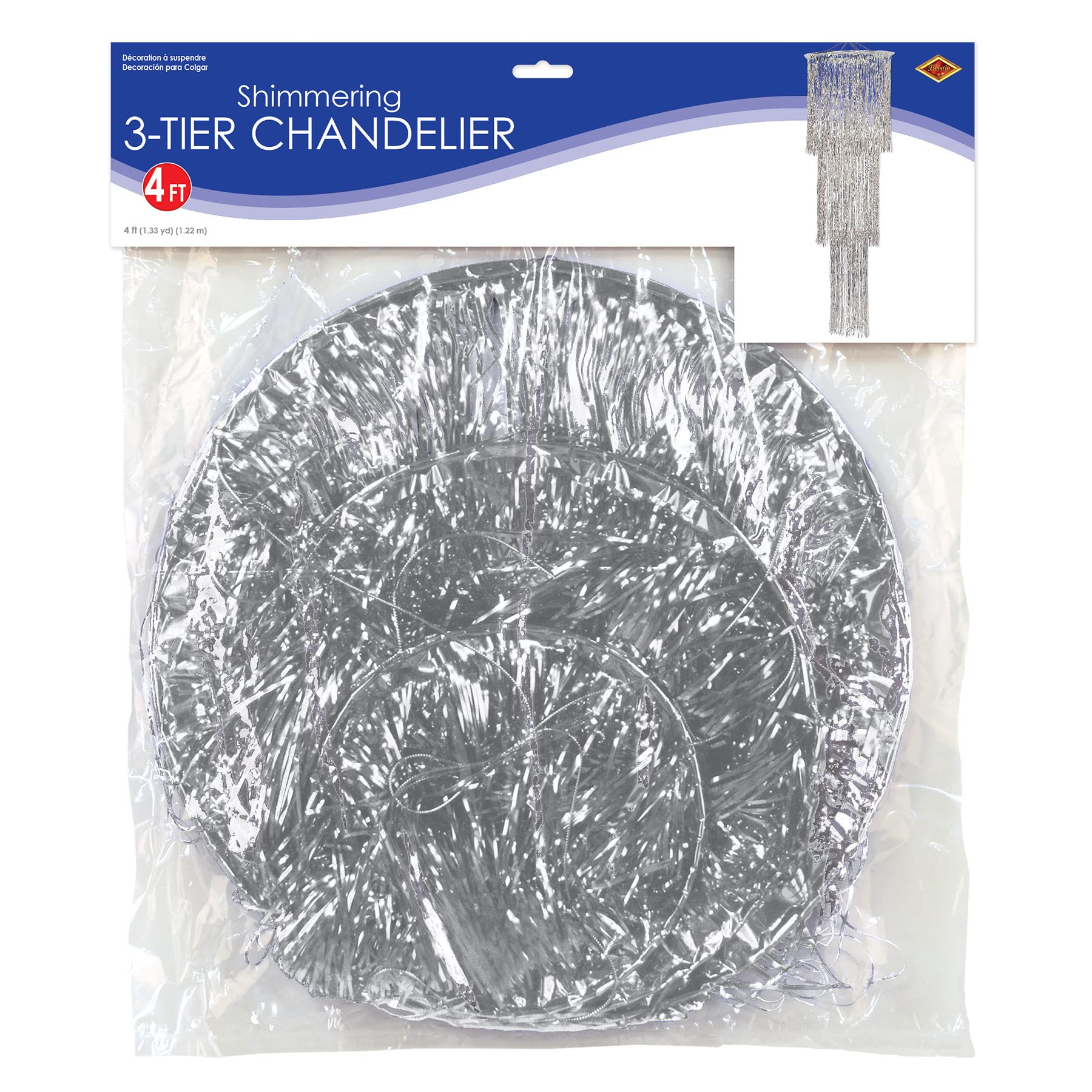 Beistle 3-Tier Shimmering Silver Chandelier