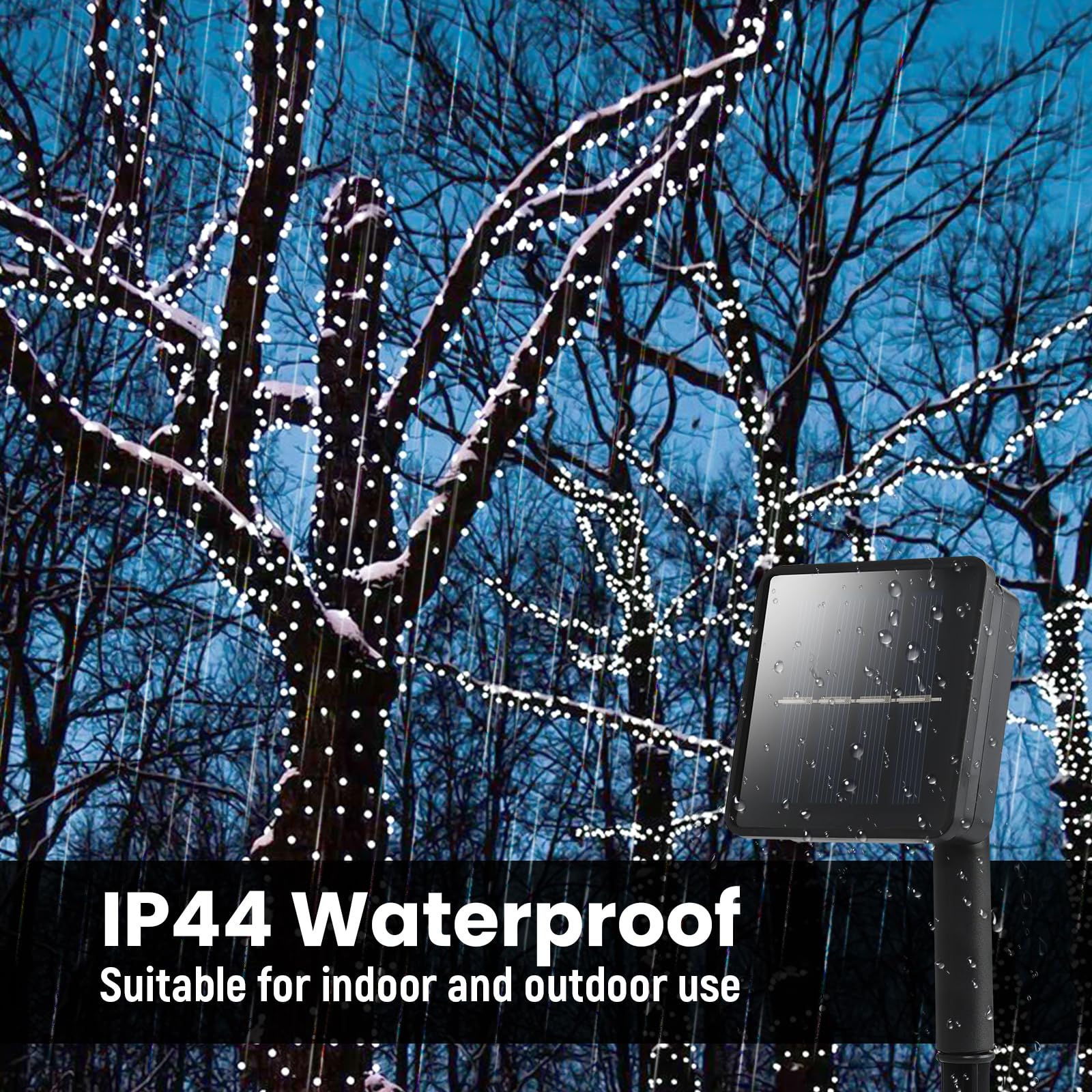 Solar String Lights 2 Pack 100Ft Outdoor Waterproof 200 Led Fairy Lights 8 Modes - Ideal For Garden, Courtyards, Trees (Cool Whi