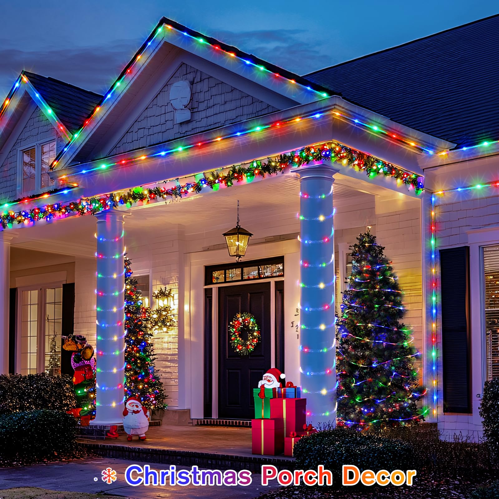 Jmexsuss 200 Led Rope Lights For Outside, Rope Lights Indoor Outdoor Waterproof, 66 Ft String Lights Plug In With Remote For Camping Patio Garden Rv Christmas Tree Decoration(Multi Color)