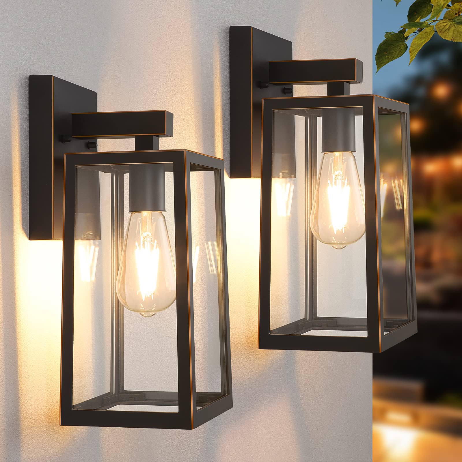 Maxvolador Outdoor Wall Sconce, Large Exterior Waterproof Wall Lantern Light Fixture, Oil Rubbed Bronze Porch Lights, Anti-Rust