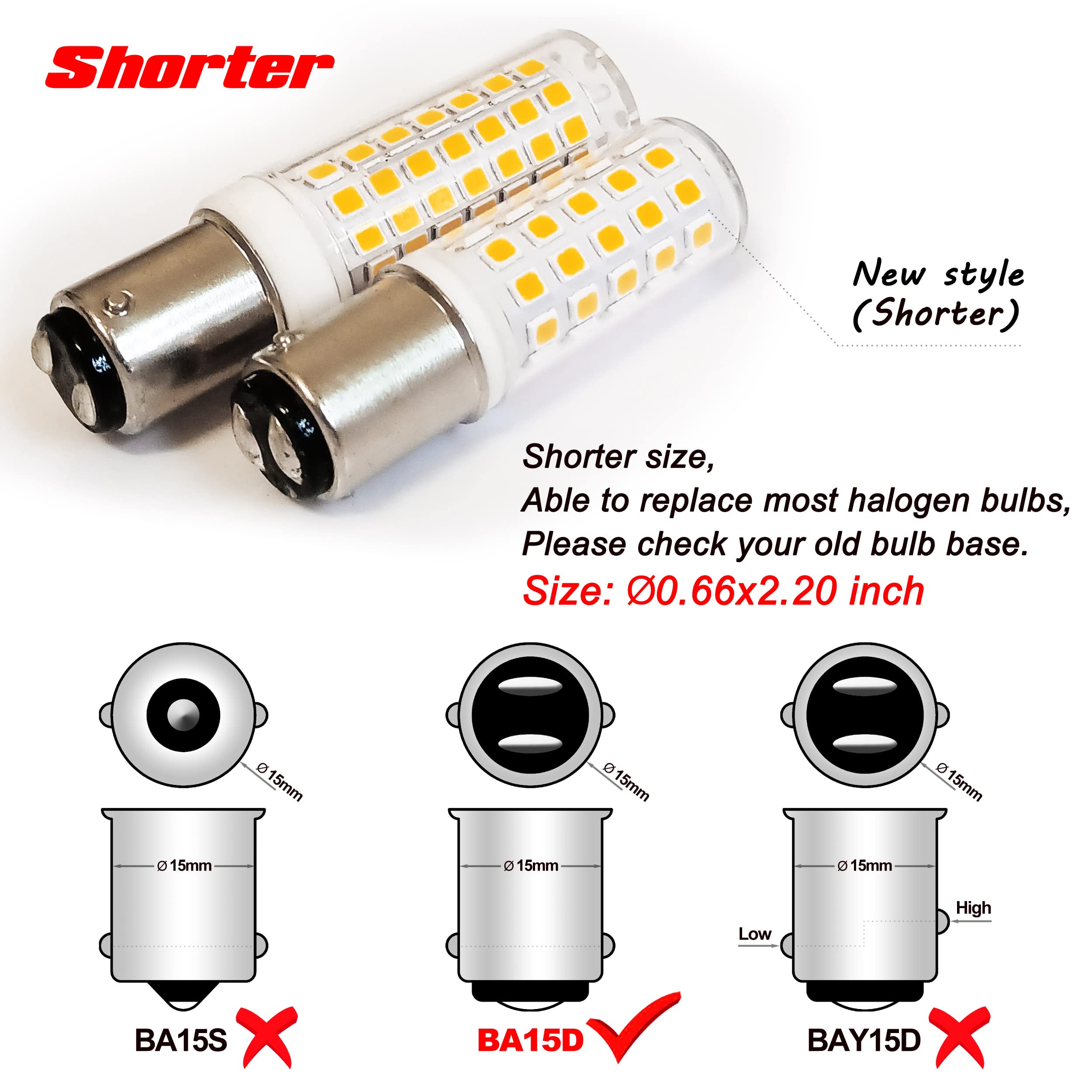 Ziomitus BA15D LED Light Bulbs 50W-75W Replacement, 2700K Soft Warm White, 5-Pack, Non-Dimmable, Ideal for Sewing Machines
