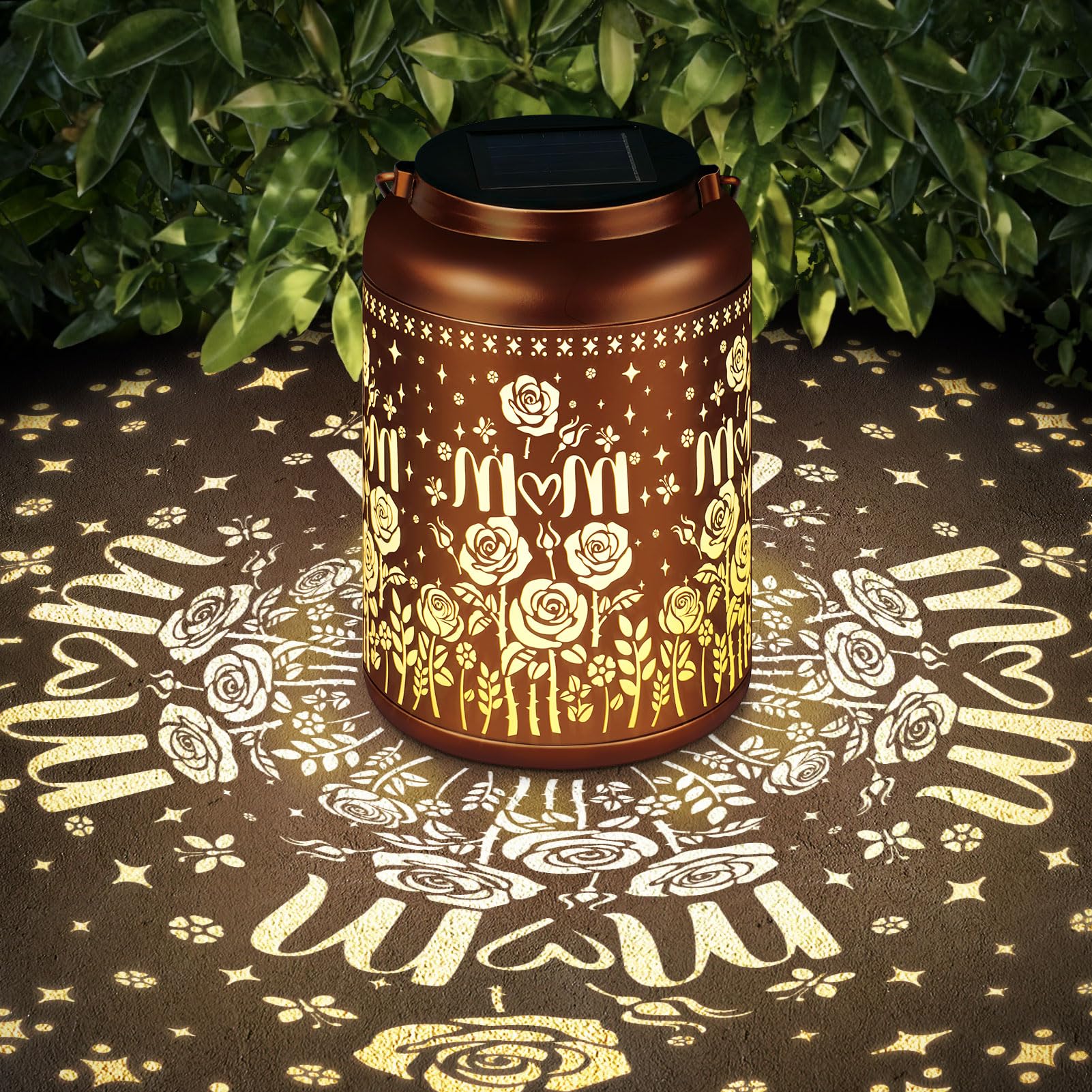 Birthday Gifts For Women Mom Grandma Solar Lantern Outdoor Waterproof  Gardening Gifts For Women  Mom Christmas Rose Garden Decor Hanging Solar Lights Yard Decorations Outdoor  Backyard  Patio