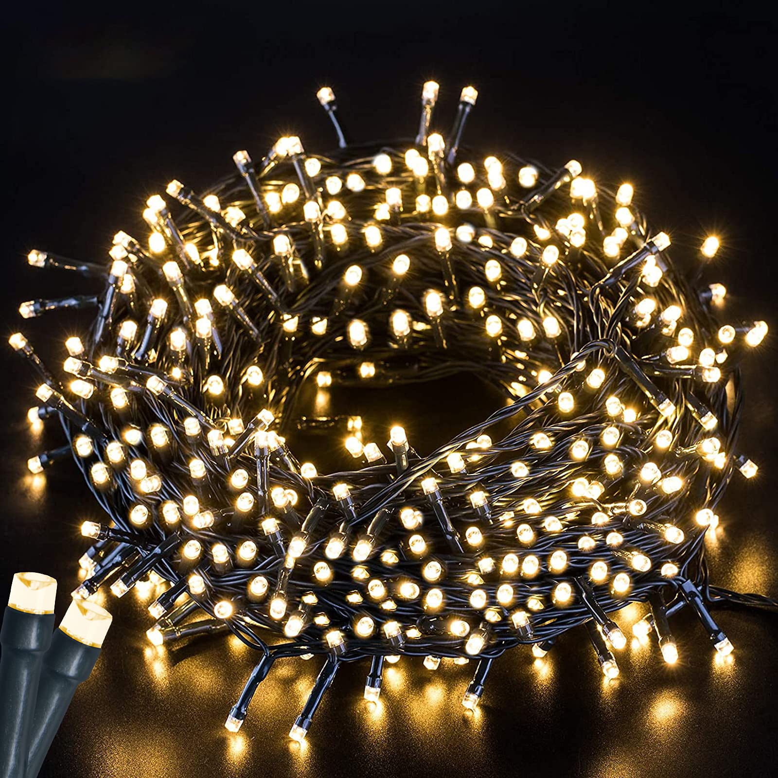 Battery Operated Christmas Lights-132FT 300 LED 8 Modes Outdoor/Indoor Waterproof Fairy Lights, Decorative Light Strings for Wed
