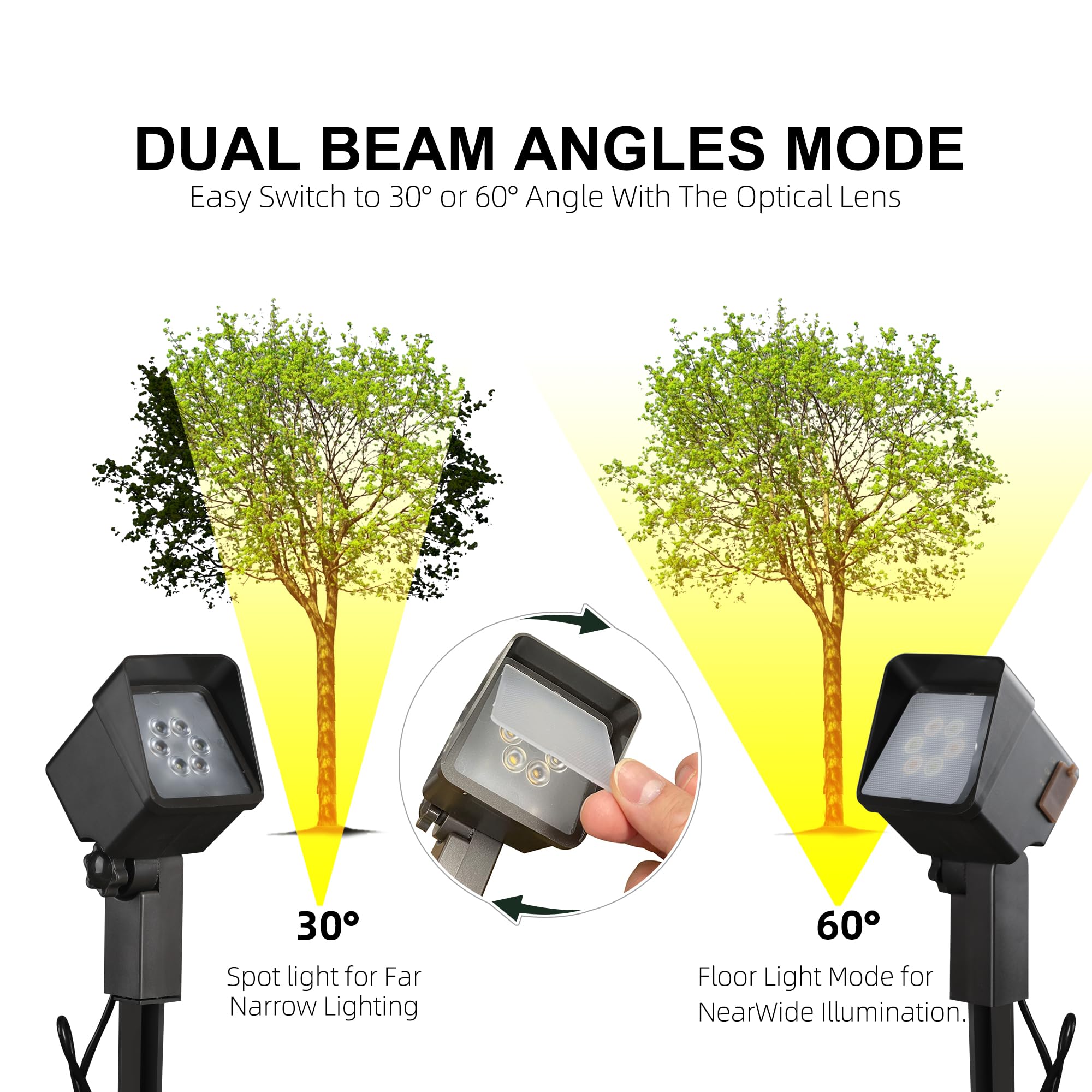 Solar Spot Light Landscape Lighting - 3 Pack Of Outdoor Landscaping Light, 500 Lumen Garden Or Accent Lighting For House Or Tree