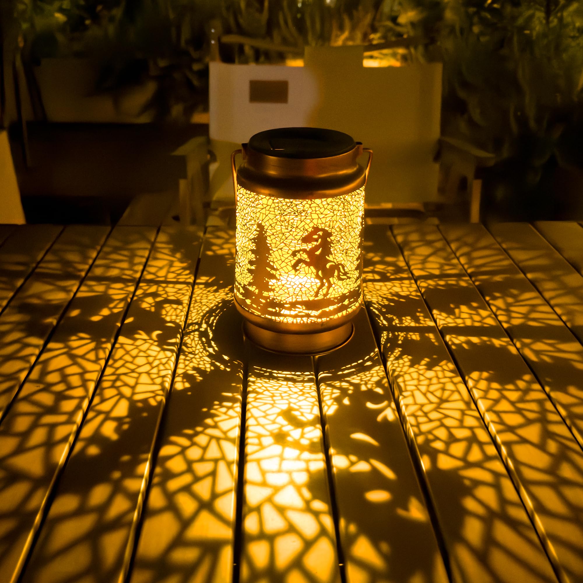 Horse Solar Lanterns Outdoor Waterproof, Horse Gifts For Women Men, Hanging Solar Lights For Yard, Patio, Lawn, Pathway, Tableto