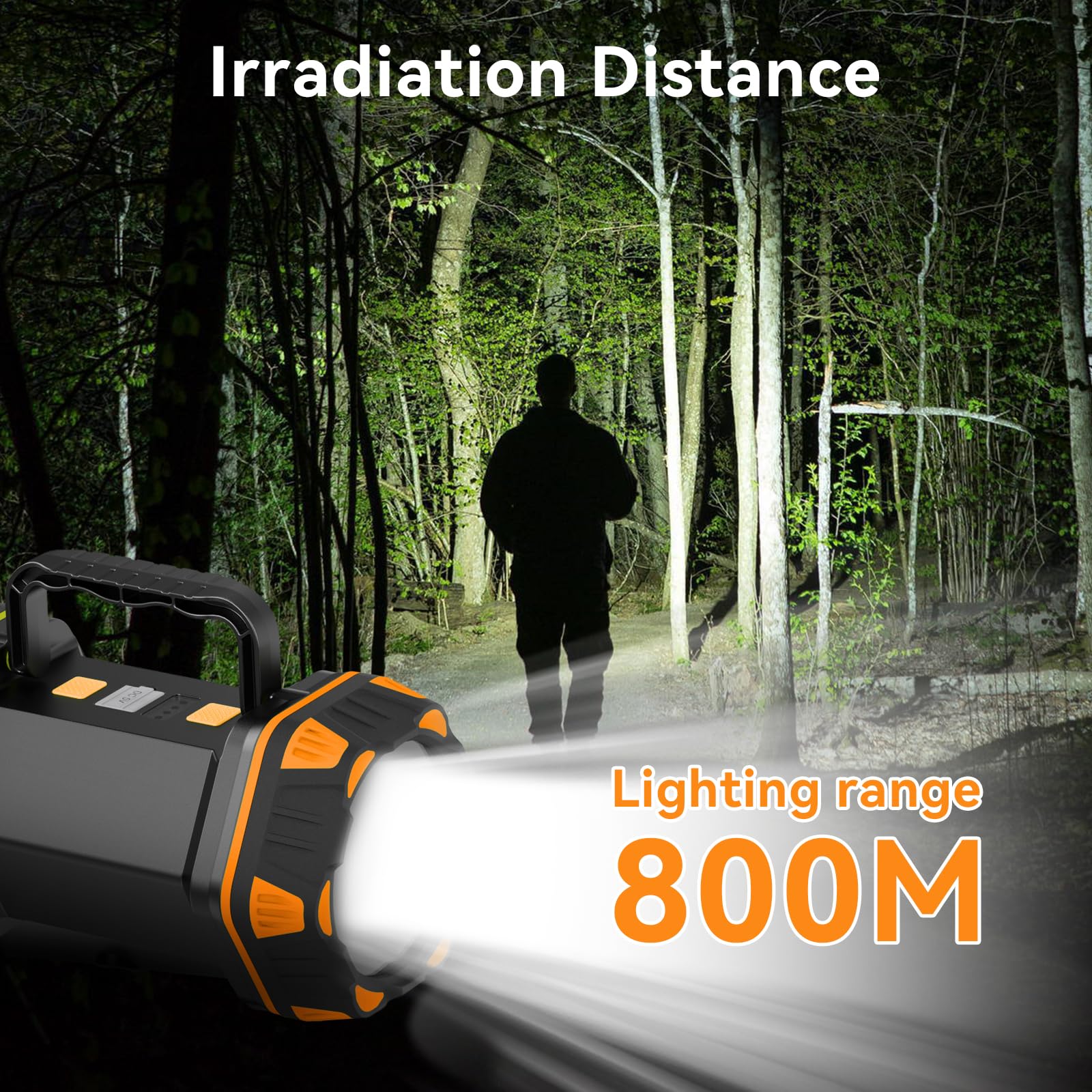 Camping Lantern Rechargeable, 2 Pack Orange LED Camping Flashlight, 4800 Capacity Battery Powered, Portable Camping Light 4+4 Mo