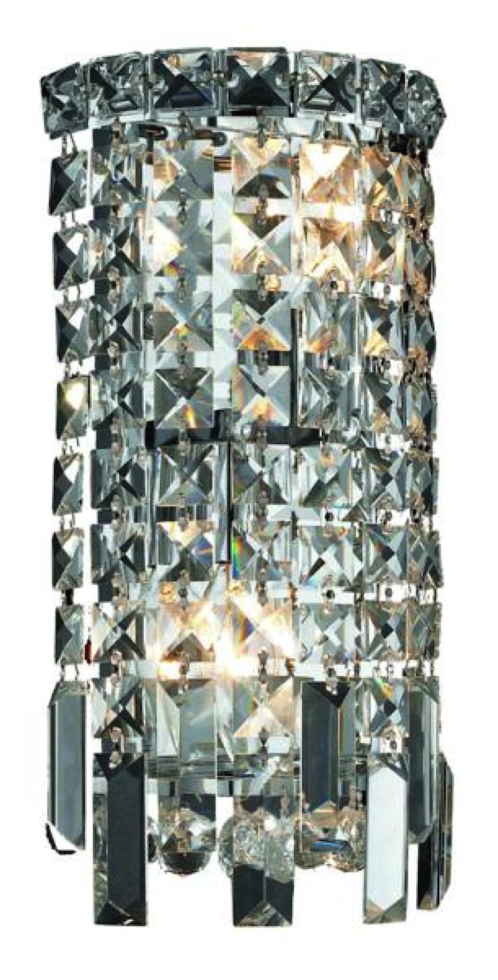 Elegant Lighting 2-Light Wall Sconce Royal Cut Crystals 6in x 13in Chrome Finish Model 2031W6C/RC