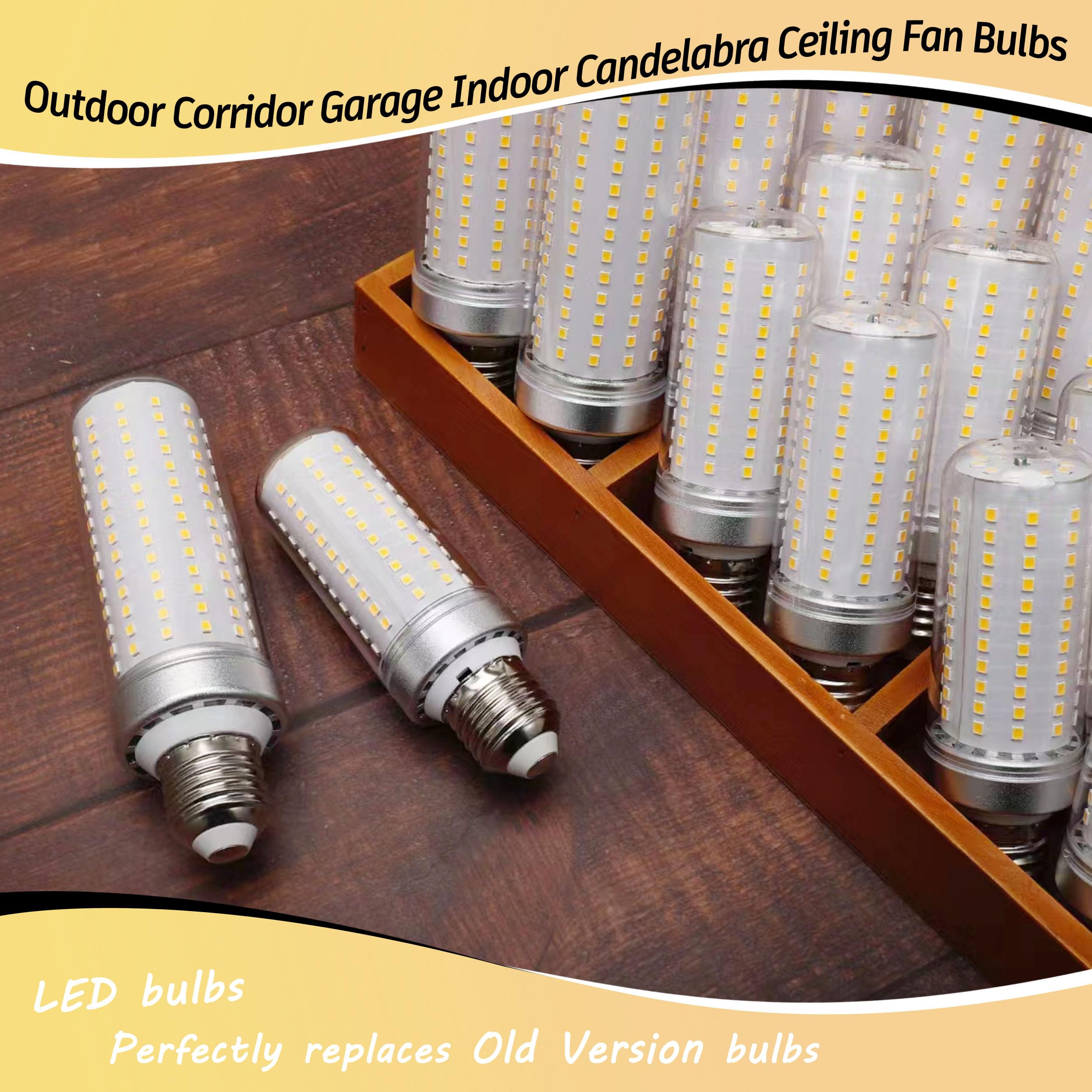 1.77 X 5.90 Inch Big E26 20W Led Corn Bulbs 3000 Lumen 200 Watt Equivalent Incandescent Light Bulbs 4000K Natural White Candelab