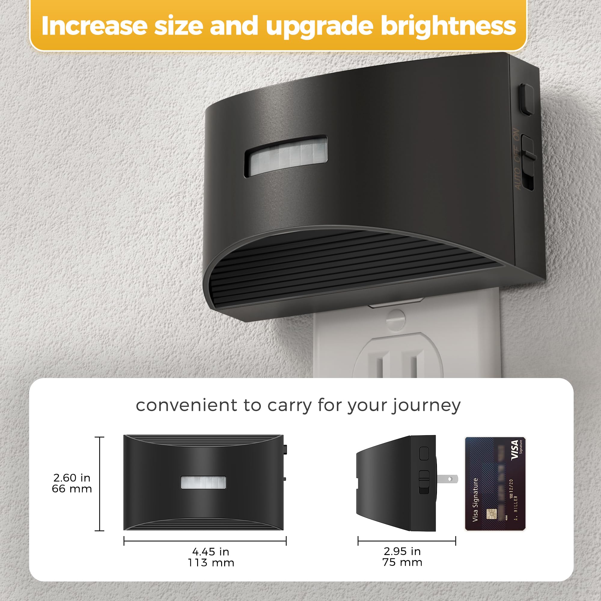 L Lohas Led Motion Sensor Night Light, Night Lights Plug Into Wall,Modern Motion Activated Night Light, Adjustable Brightness 15