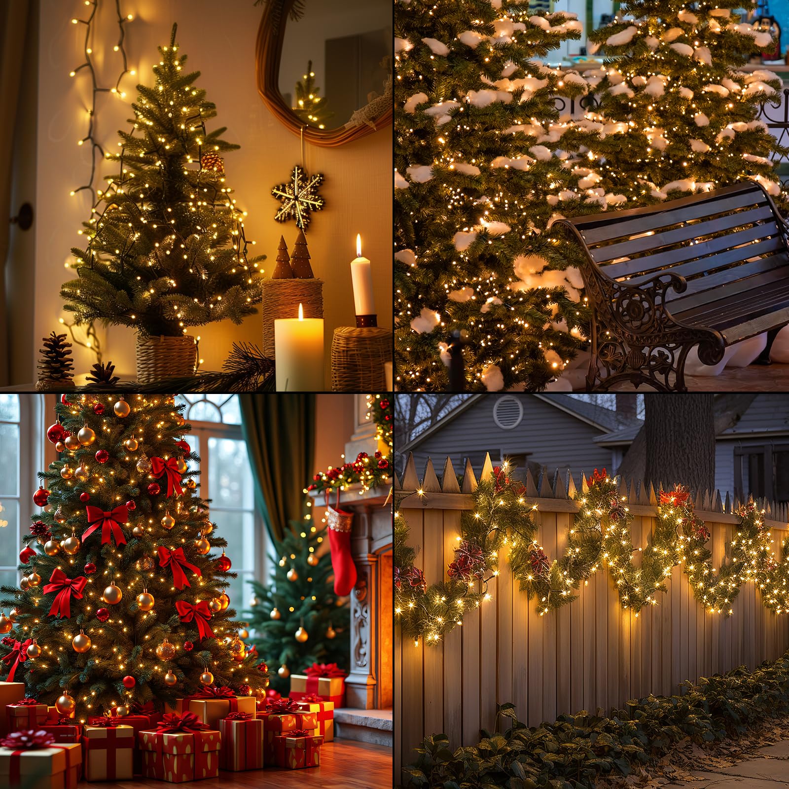 FairyGlim Extra Long 264FT 800 LED Christmas Lights, Warm White, Green Wire, 8 Modes, Model CX-36V-5000LHWW