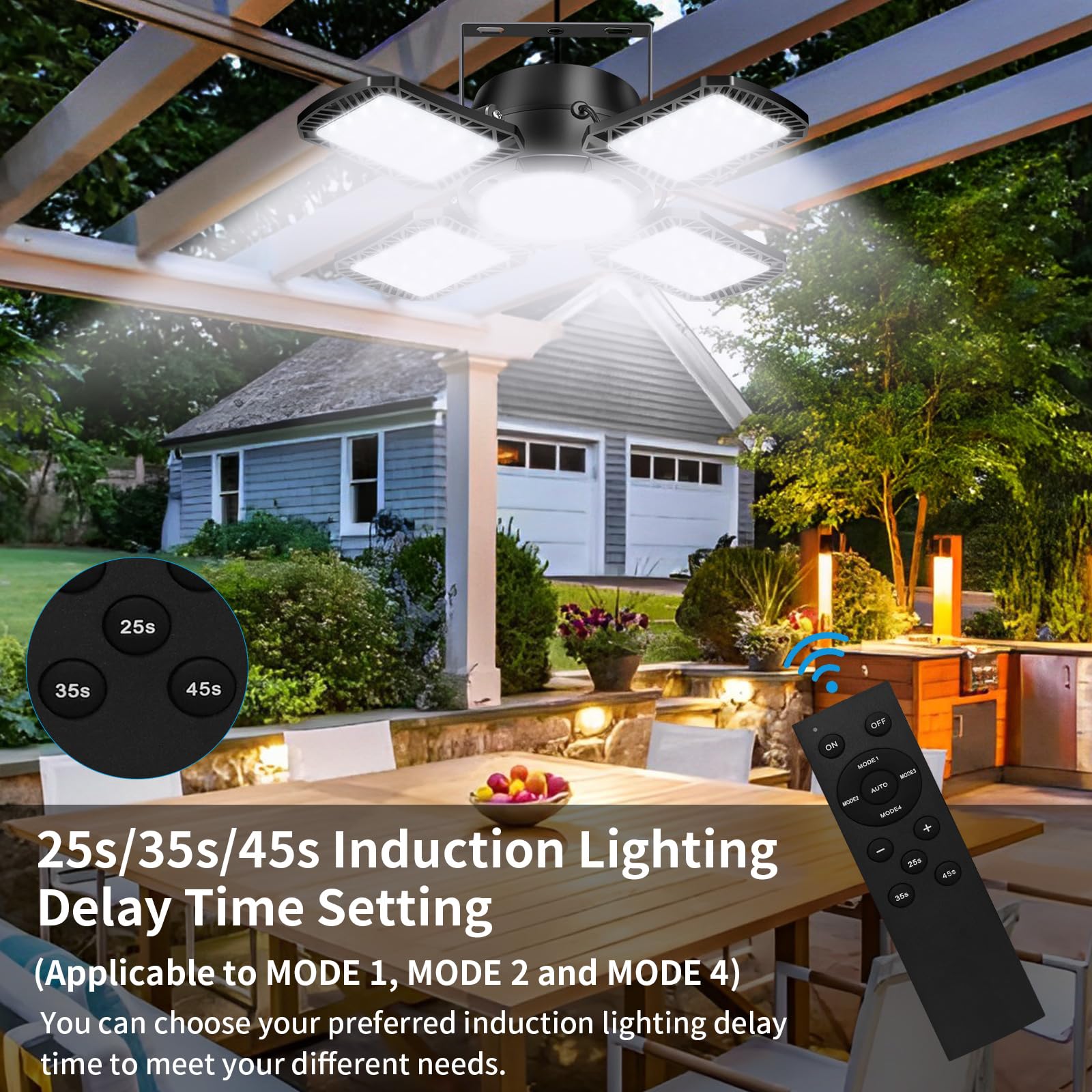 Aqonsie Solar Shed Light - 176LED Motion Sensor Pendant, 5 Modes, Remote, Black, Indoor/Outdoor Use, Model 751300923130