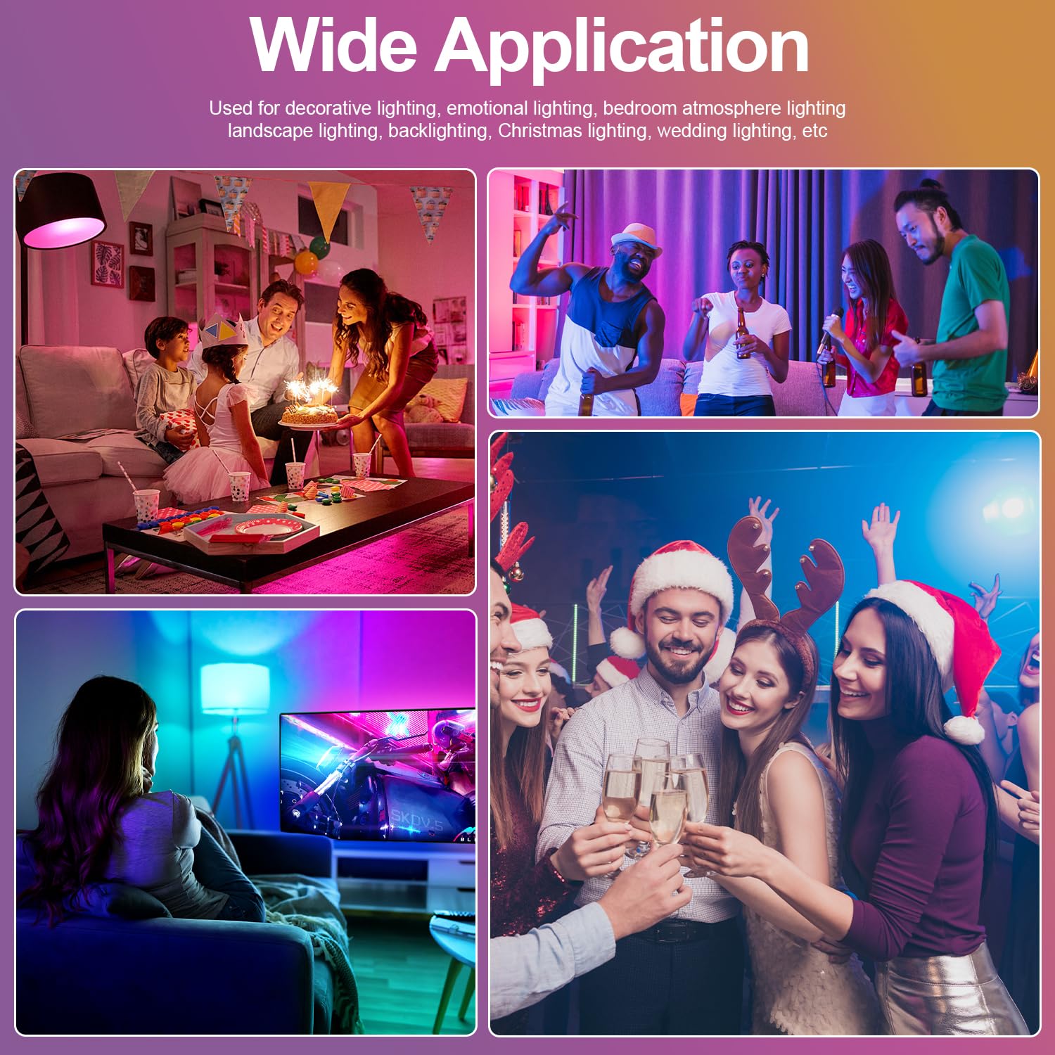 Xrise E12 Led Bulb 3W Color Changing Candle Light (Rgb + Warm White) 12 Colors  3000K  Remote Control Included (2 Remote) Decorative Candle Lamp For Stage Home Decor 4 Pack