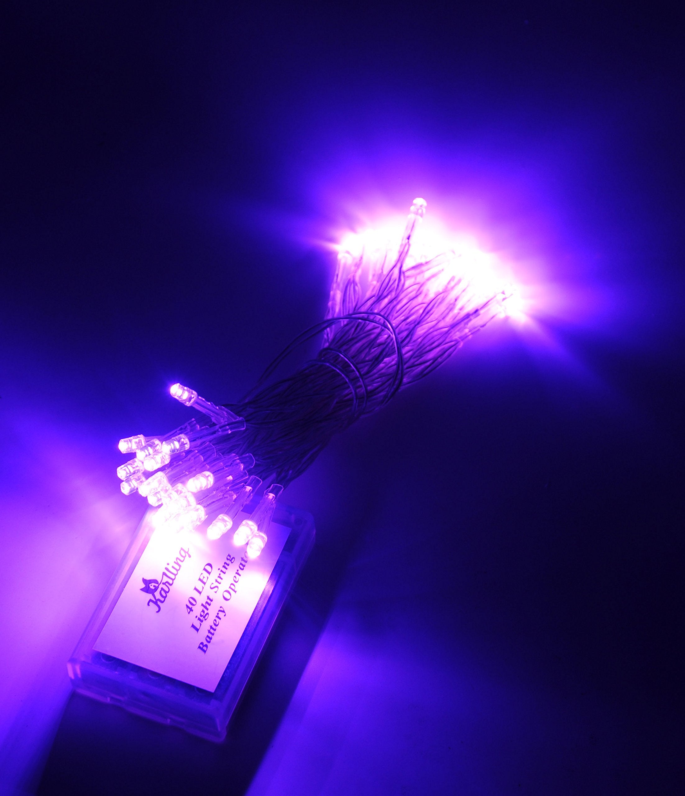 Karlling Battery Operated Purple 40 Led Fairy Light String Wedding Party Xmas Christmas Decorations(Purple)