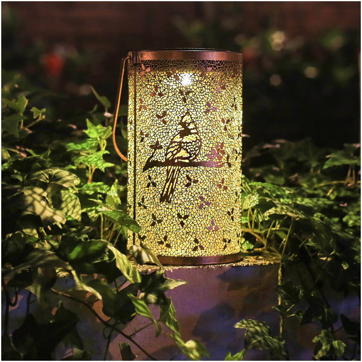 2 Pack Cardinal Outdoor Solar Hanging Lanterns Waterproof Led Solar Lights Metal Decorative Lanterns For Garden, Patio, Courtyar