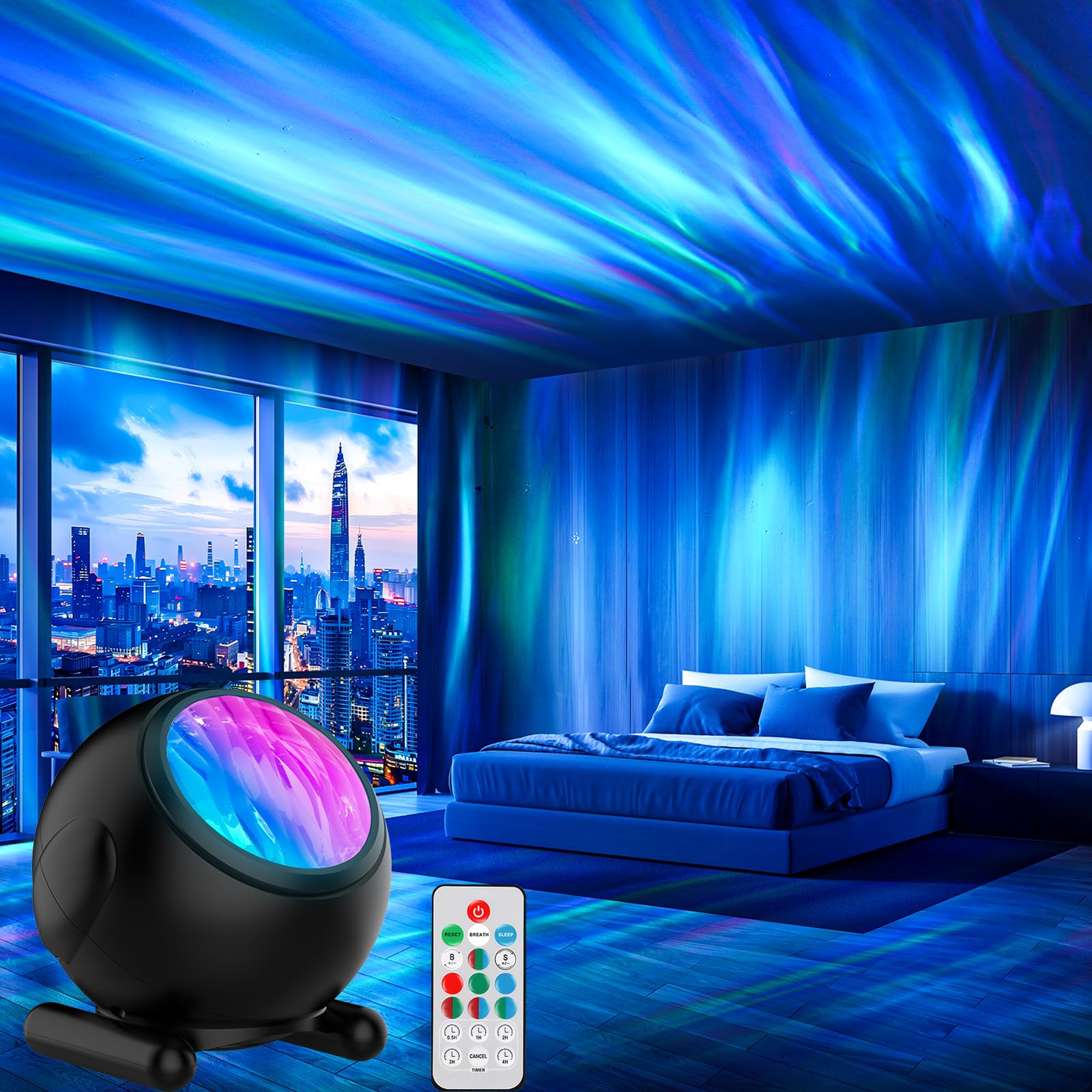 Northern Lights Projector, LED Night Light Aurora Projector with Timer and Remote, Room Decor, Gifts for Kids, Adults, Christmas