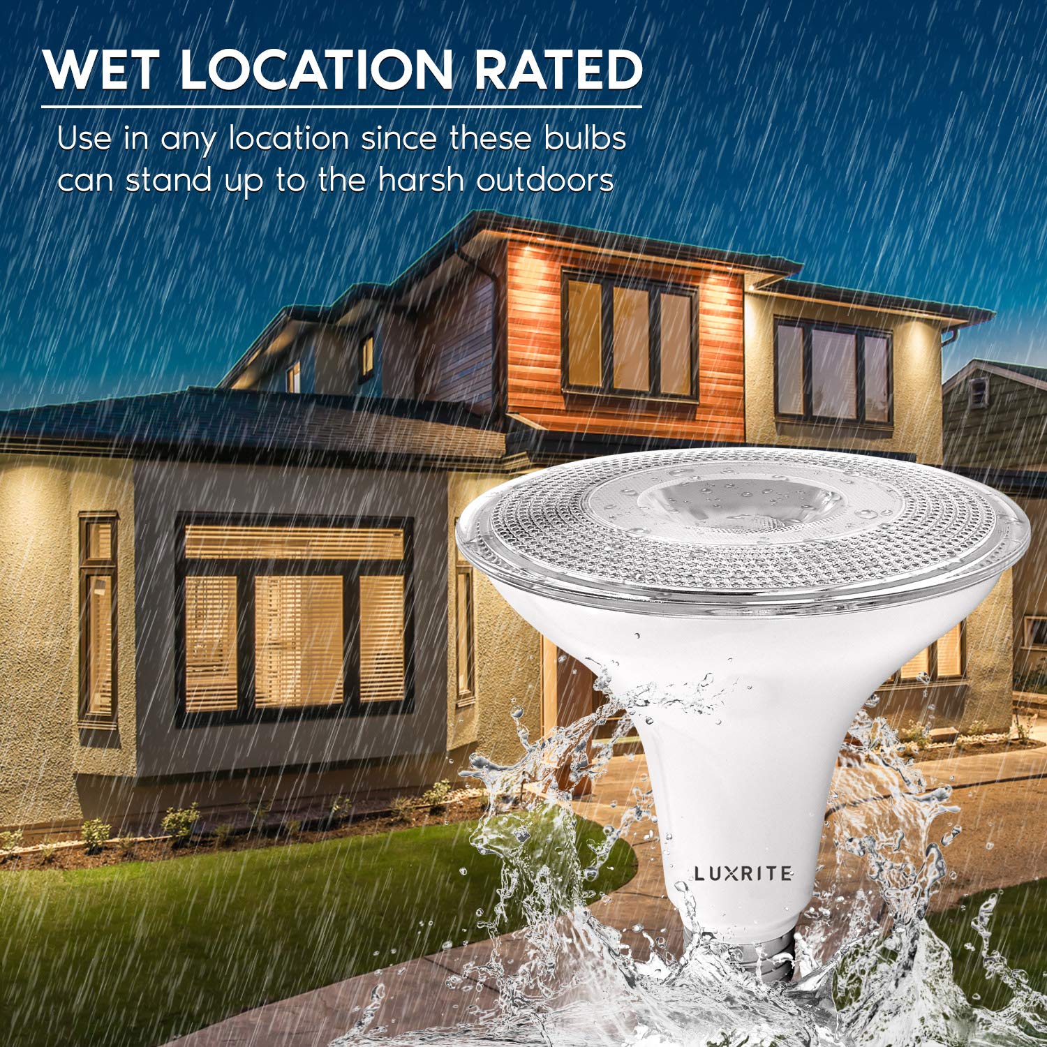 LUXRITE Dusk to Dawn PAR38 LED Bulb, 90W Equivalent, 3000K Soft White, 1250 Lumens, 6 Pack