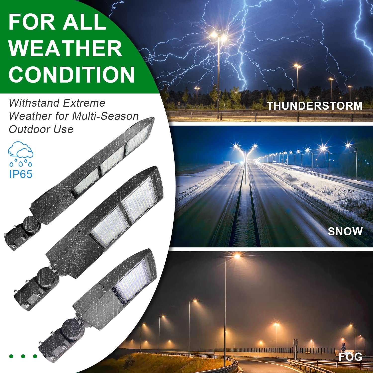 OSTEK 300W LED Shoebox Street Light 42000LM IP65 Commercial Fixture 5000K 100-277V Aluminum Model f6990f2b-ee85
