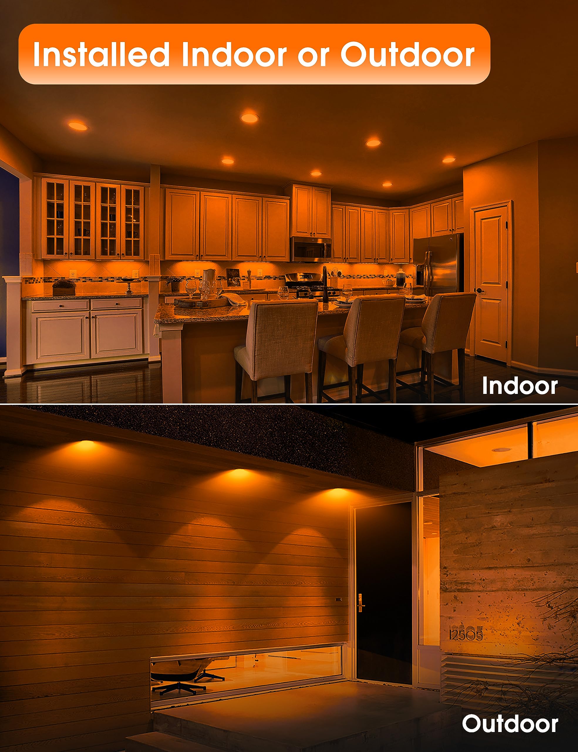 Fulighture Par38 LED Light Bulbs, 15W (100W Equivalent), 2 Count, Orange, Not-Dimmable, Halloween/Christmas Decorations