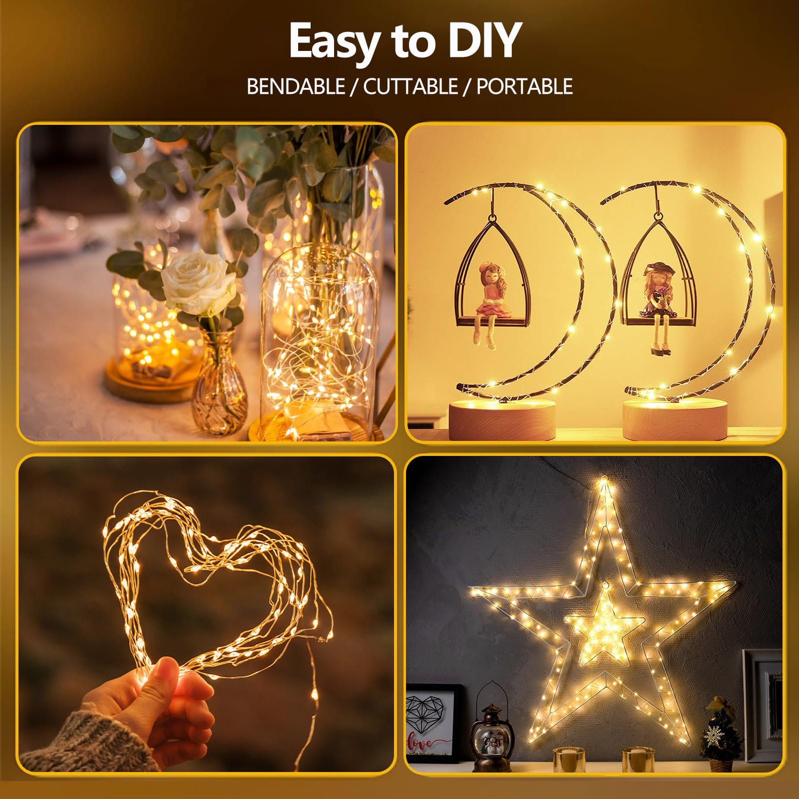 10Ft Red Heart Fairy Lights Battery Operated With Timer For Christmas Decoration, Led String Lights Indoor Outdoor Waterproof Twinkle Lights For Christmas Proposal Anniversary Valentines Party Decor