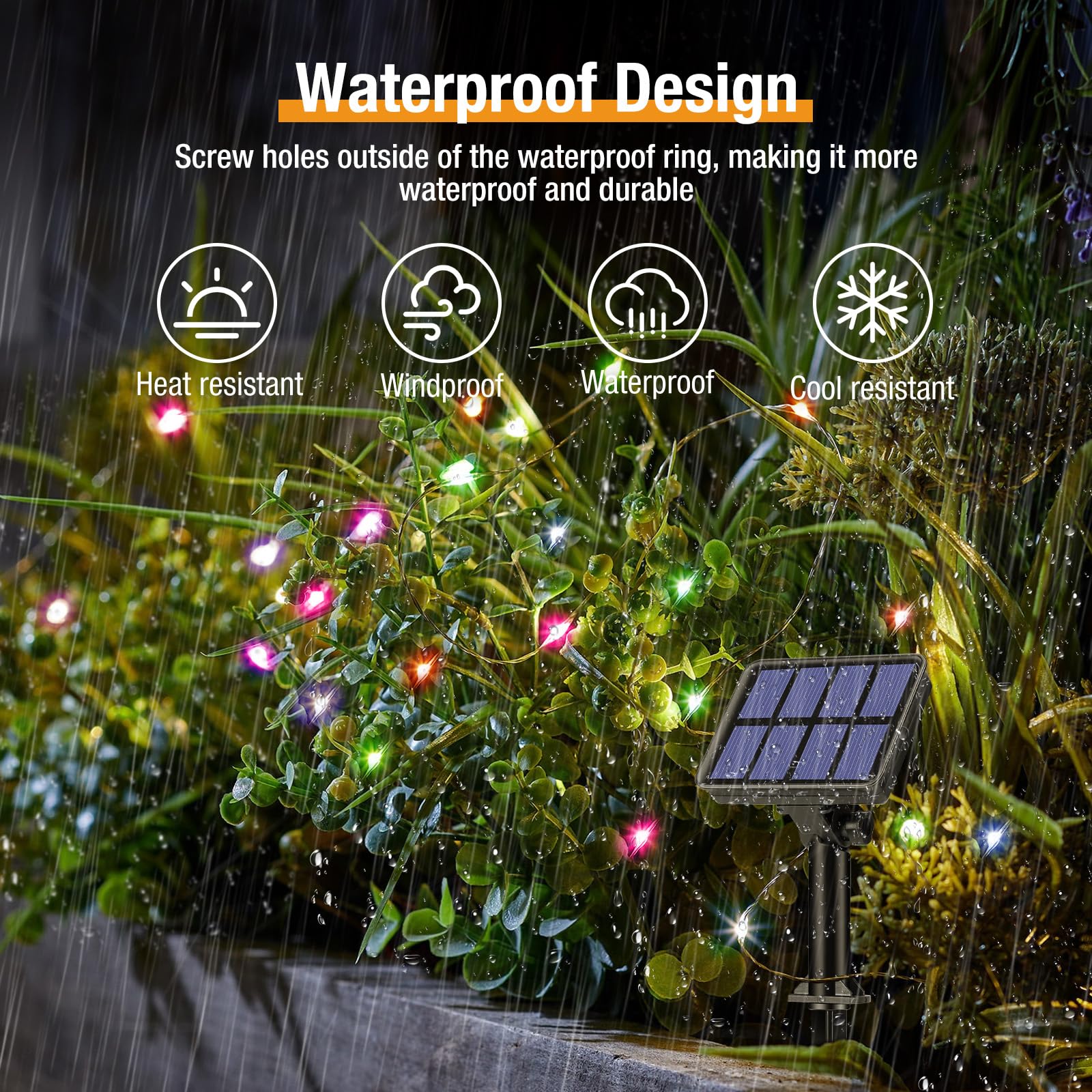 Btfarm Solar String Lights Outdoor - 80Led 33Ft Solar Fairy Lights Outside Waterproof 8 Modes, Copper Wire Solar Powered Twinkle