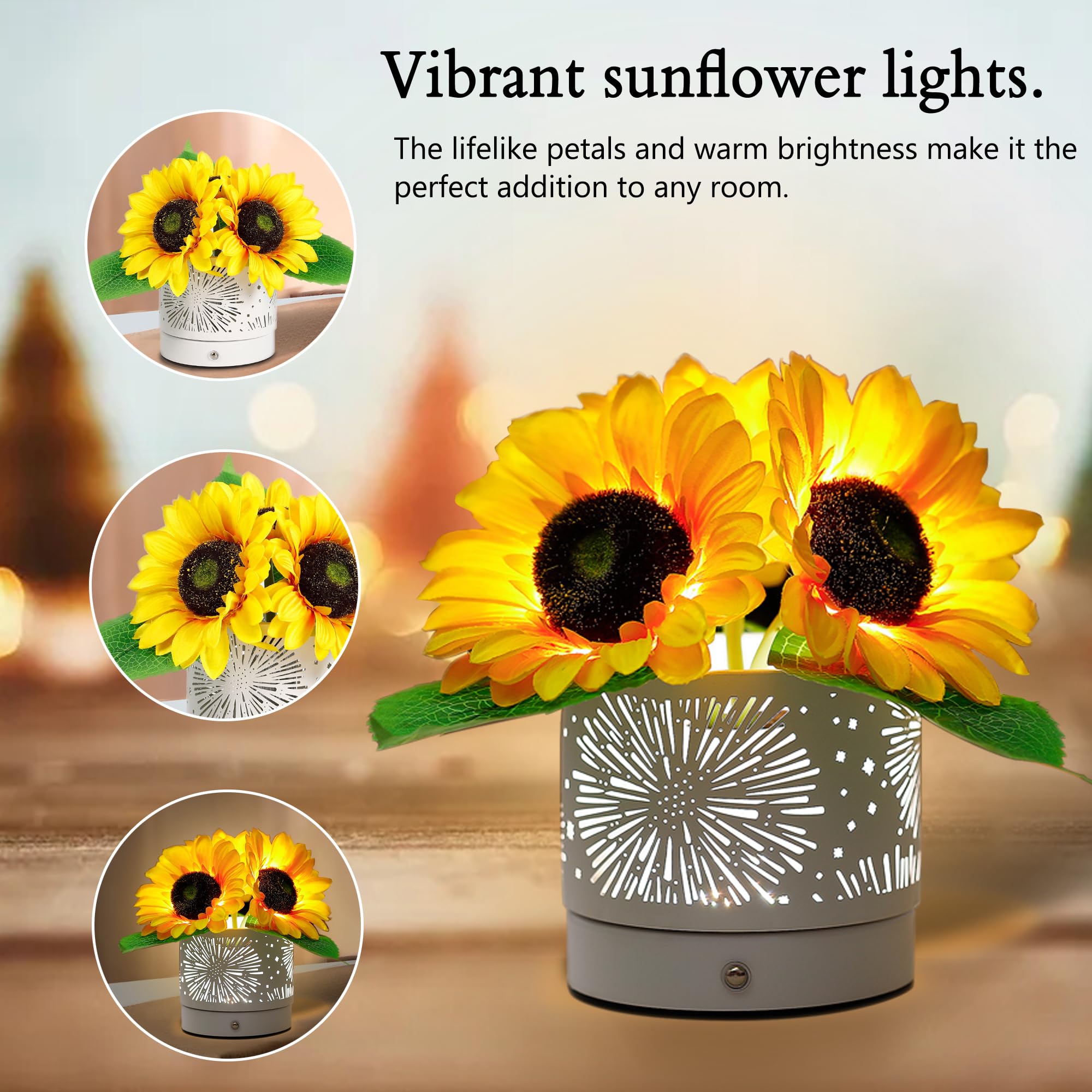 Artificial Sunflower Led Lamp Gifts For Womens Mom Grandma Aunt Wife Friends Her Mothers Day Christmas Birthday Gifts, Perfect V