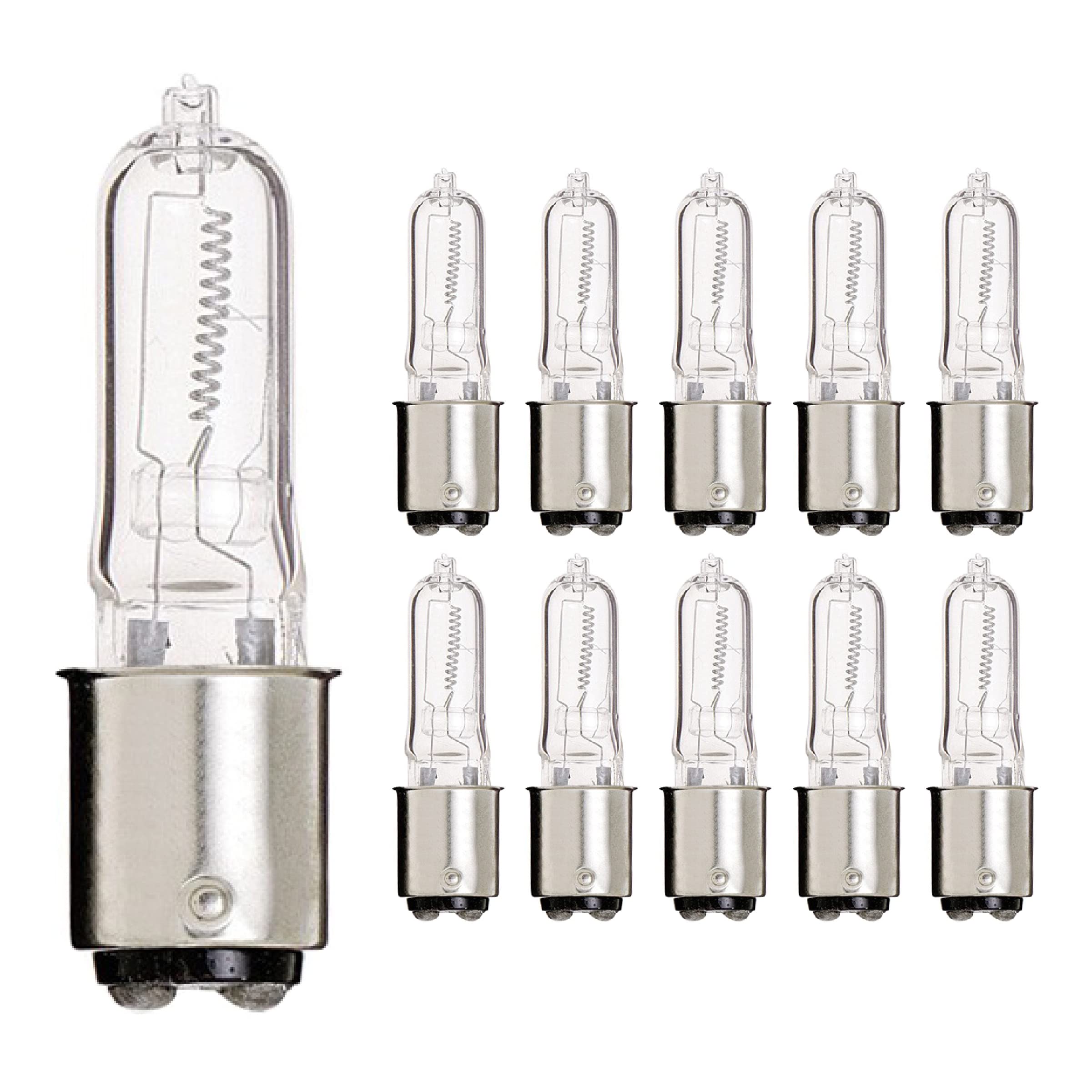 Kor (Pack Of 10) Q100Cl/Dc - 120-Volt - Halogen Jd Type T4 - Ba15D - Dc Bayonet Base - 100-Watt - Clear Light Bulbs