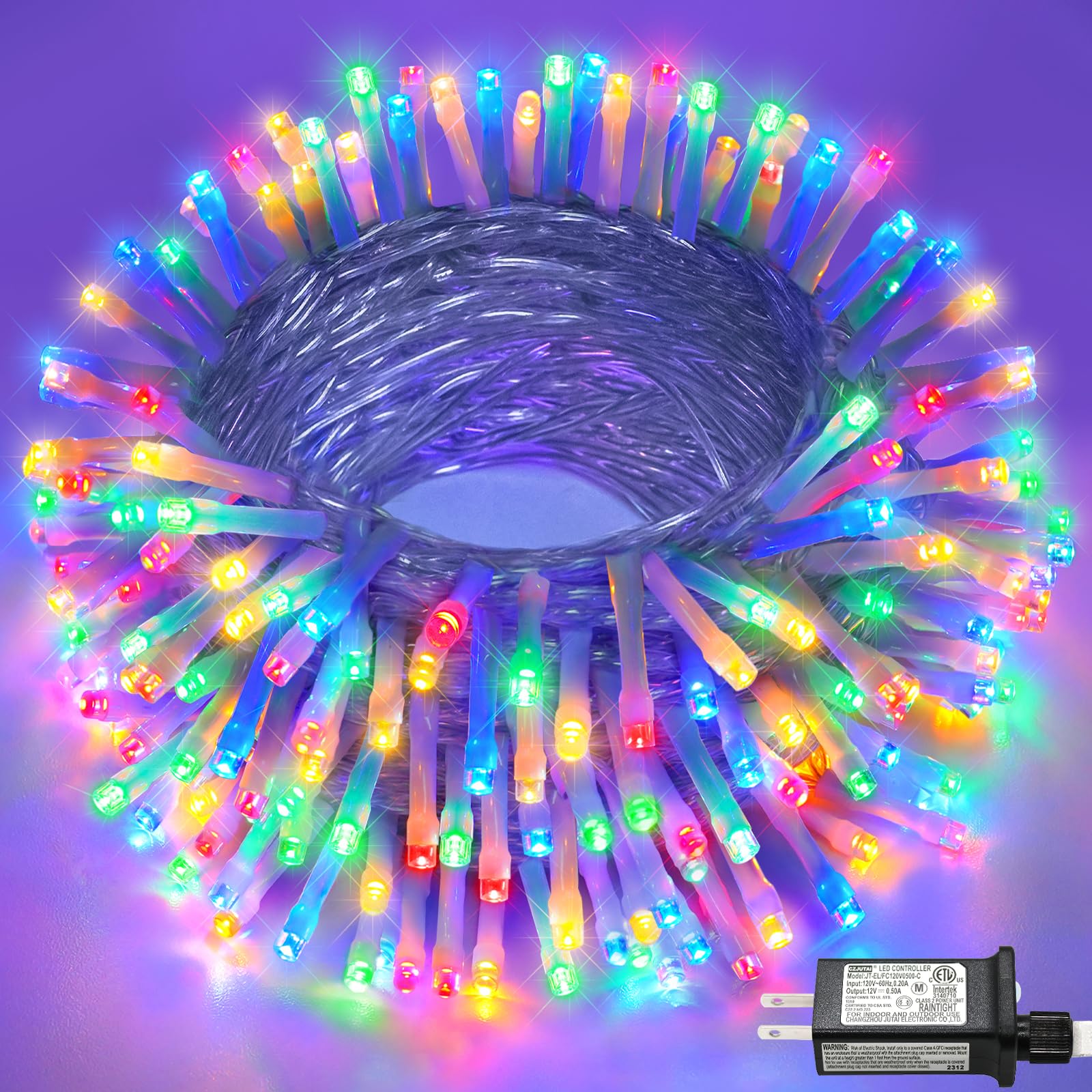 Nielfoi 66ft 200 LED String Lights, Waterproof Multicolor Twinkle Lights, Connectable, 8 Modes for Indoor/Outdoor Decorations