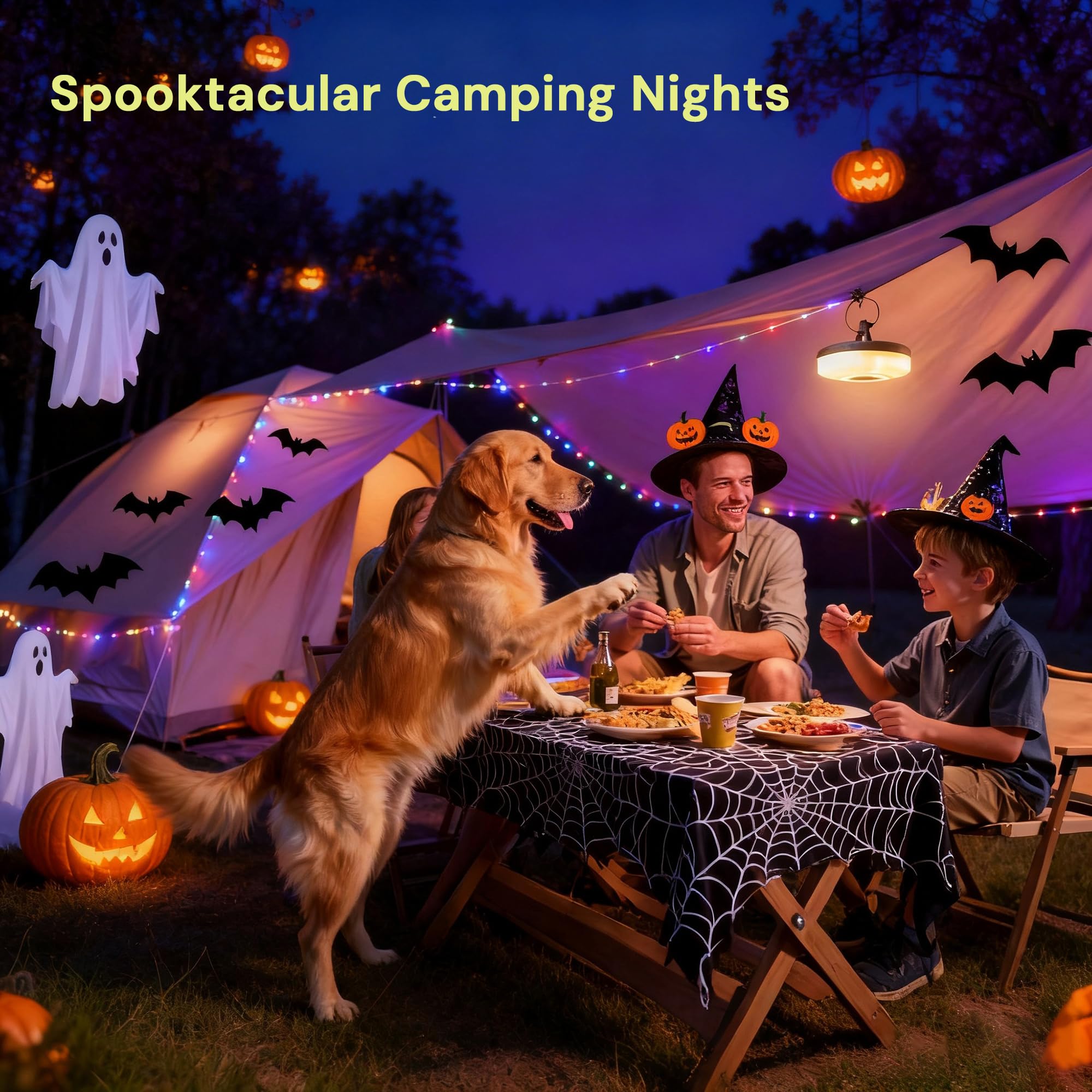 L LOHAS LED Camping String Lights, 32.8FT, 8 Modes, Waterproof, 2 Packs, Green - RGBW, Plastic