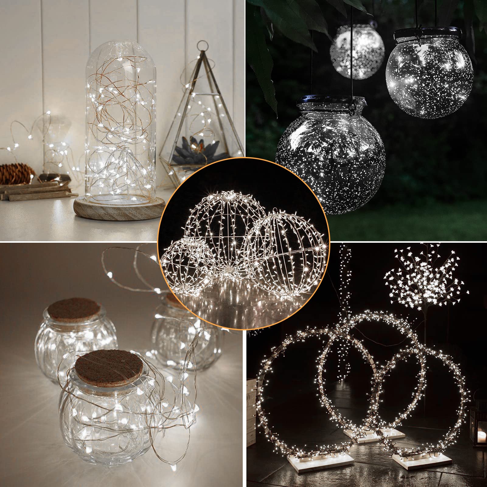 Camantu 12 Pack Led Fairy Lights Battery Operated, 7Ft 20Led Valentines Day Lights Battery Operated Waterproof Silver Wire For Diy Bedroom Party Birthday Wedding Christmas Decorations(Cold White)