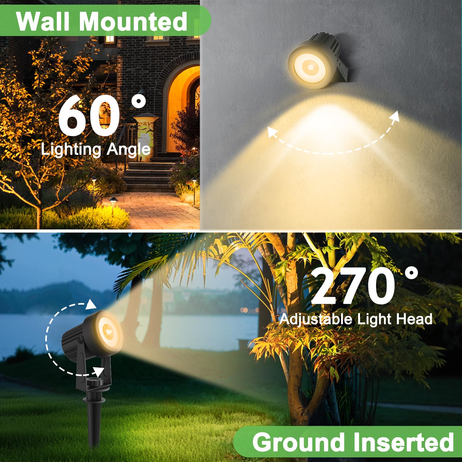 Linqelly Solar Spotlights Outdoor 4 Pack Spot Light Warm White Landscape Lights Ip65 Waterproof Spotlights Plant Decorative Lighting For Garden Yard Lawn Path