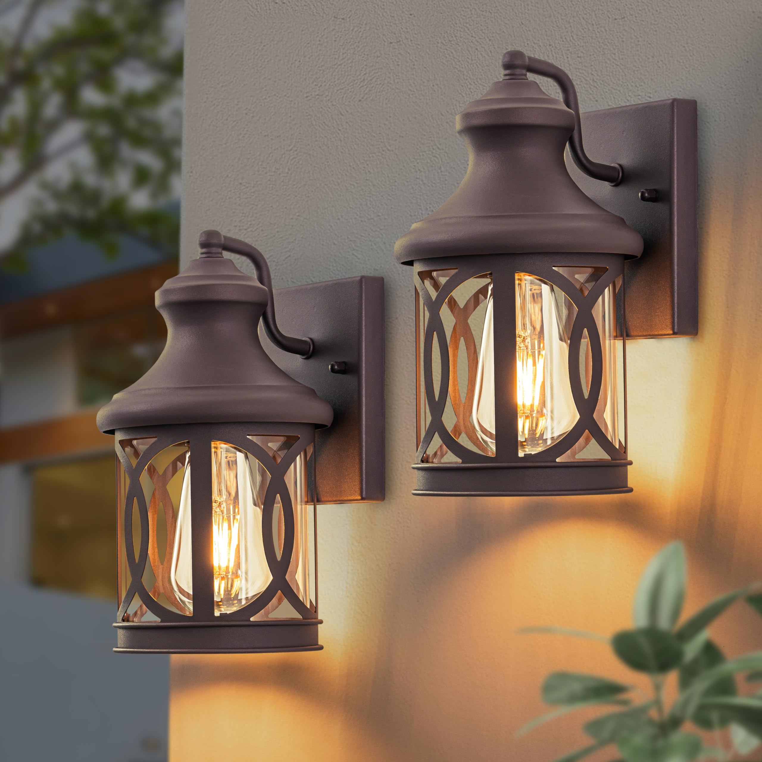 Laplusbelle 2-Pack Porch Lights Outdoor, Bronze Outside Lights for House, Waterproof Exterior Lighting Fixtures, Modern Farmhous