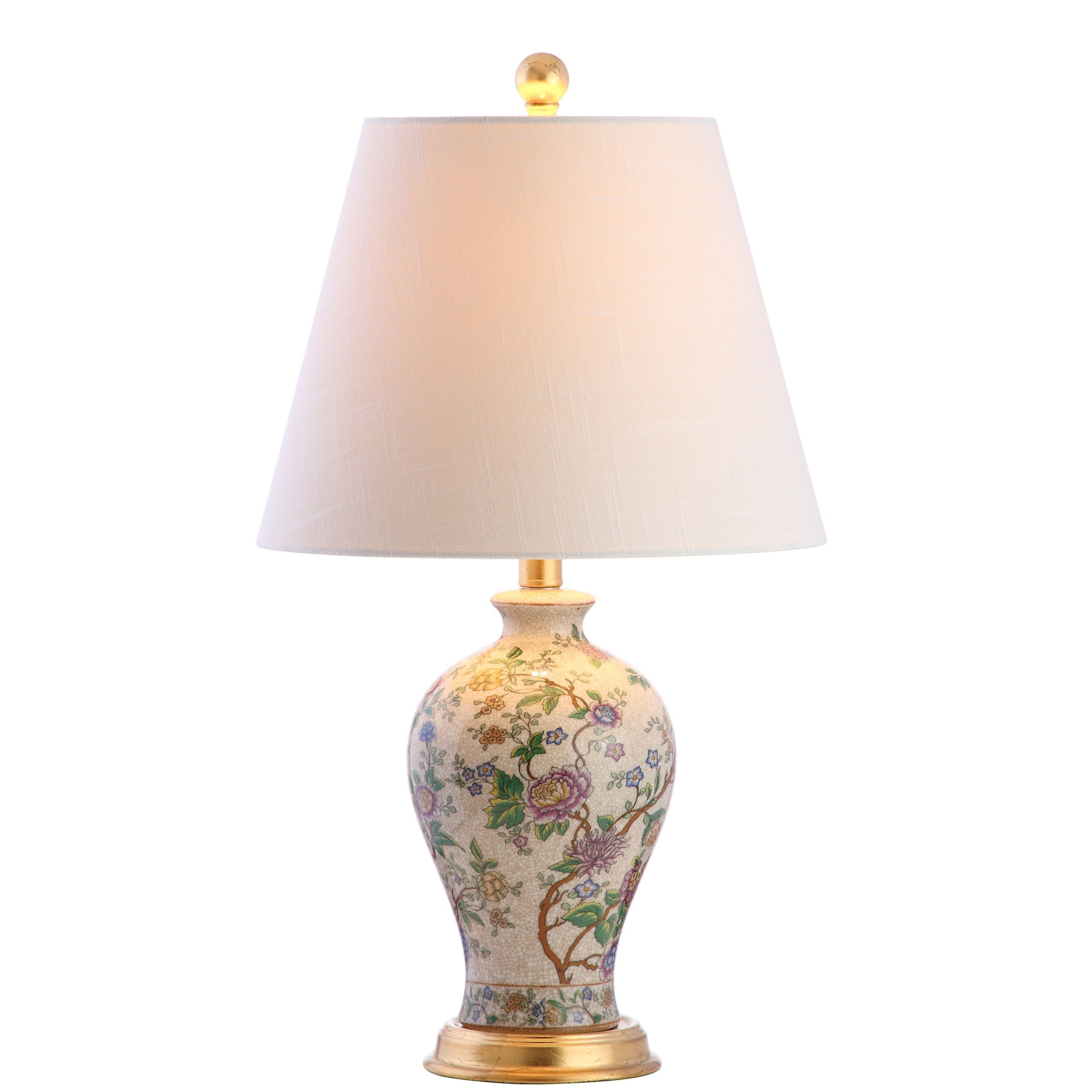 Jonathan Y Grace 24 Floral Led Table Lamp, Multicolor Ceramic, Model Jyl3009A For Bedroom, Living Room, Office