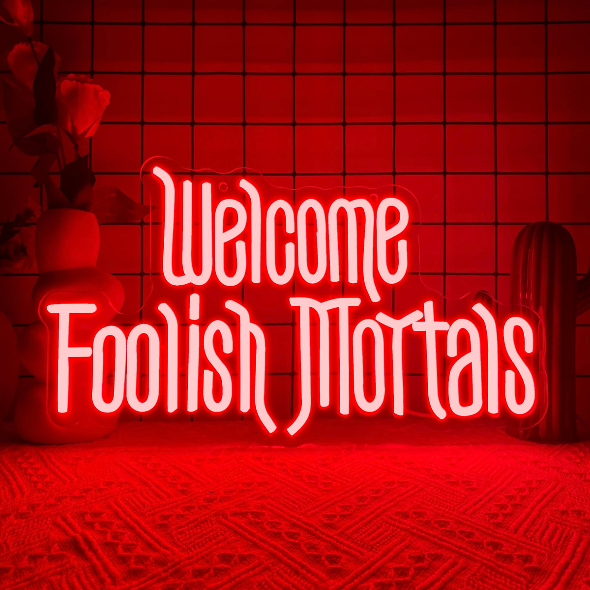 Symone Neon Sign - Dimmable Spooky Gothic LED Light for Wall Decor, US ...