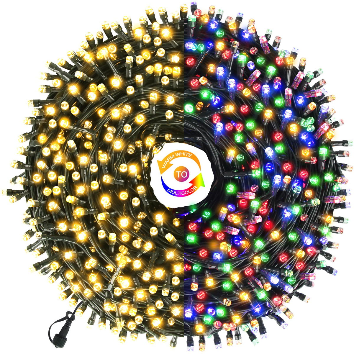Chuya Halloween Christmas String Lights 500 Led Light Color Changing Warm White & Muticolor 11 Modes Ul588 For Christmas Tree Li