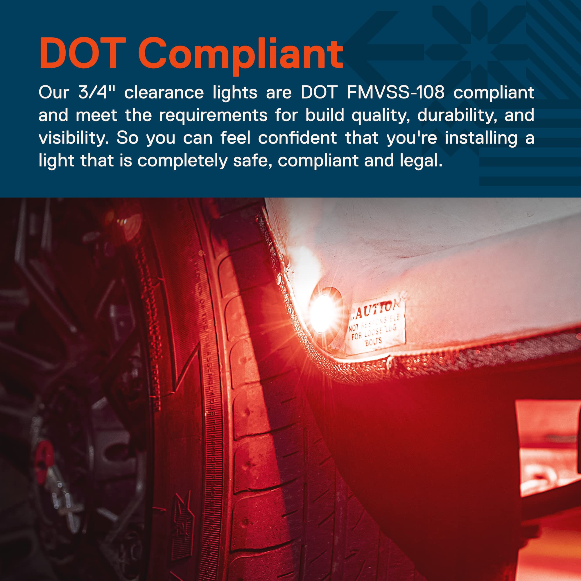 True Mods 10Pc 3/4&quot; Round Red Trailer Led Marker Light [3 Wire/Turn Brake Tail Lights] [Dot Fmvss 108] [Sae P2Pc] [Semi-Spherical Output] [Ip67 Waterproof] Round Marker Tbt Lights For Trailer Truck