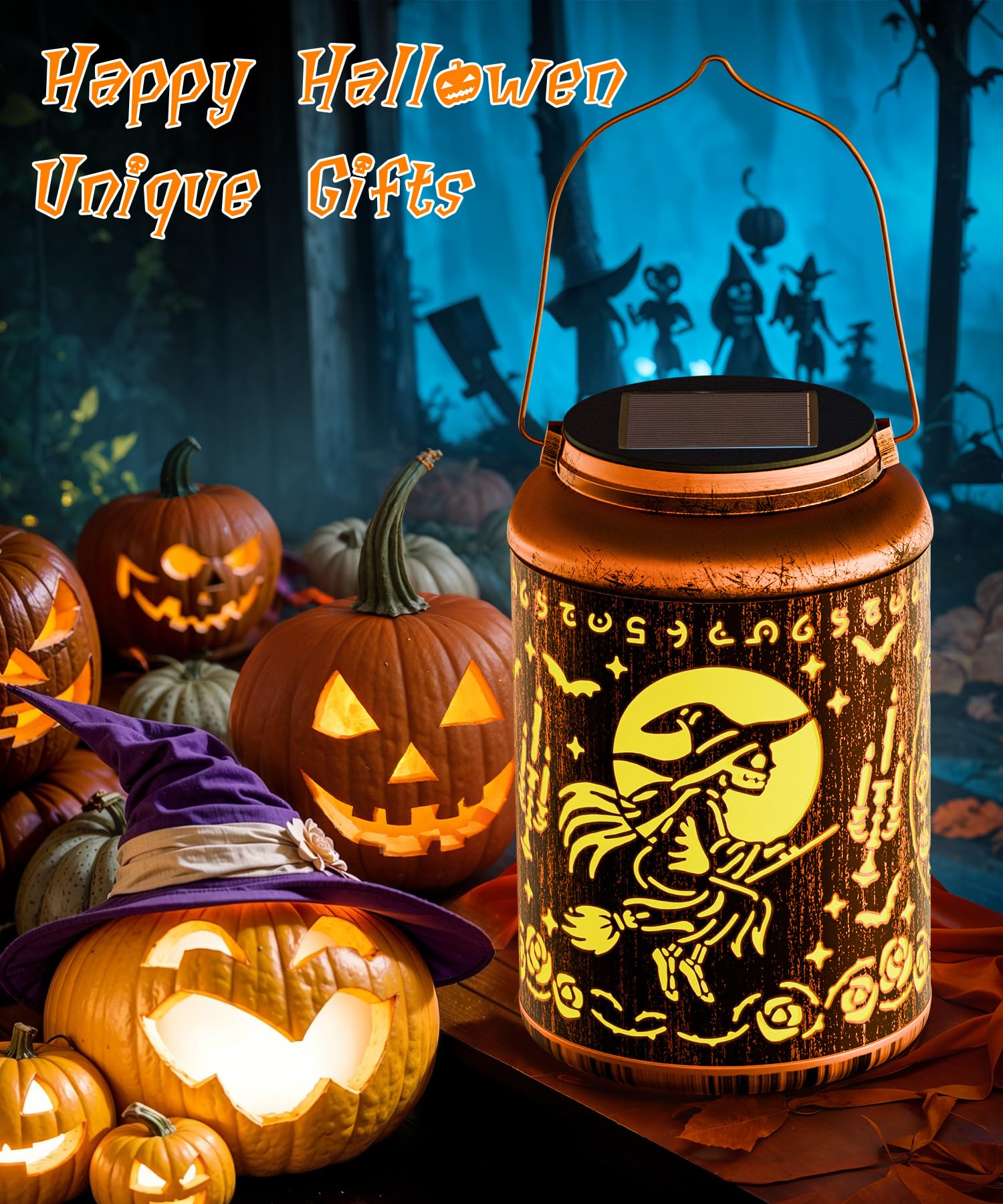 Christmas Stocking Stuffers For Women Solar Lanterns Halloween Decorations Outdoor Witchy Gifts Spooky Skull Gifts For Women Gothic Decor For Garden Yard Patio