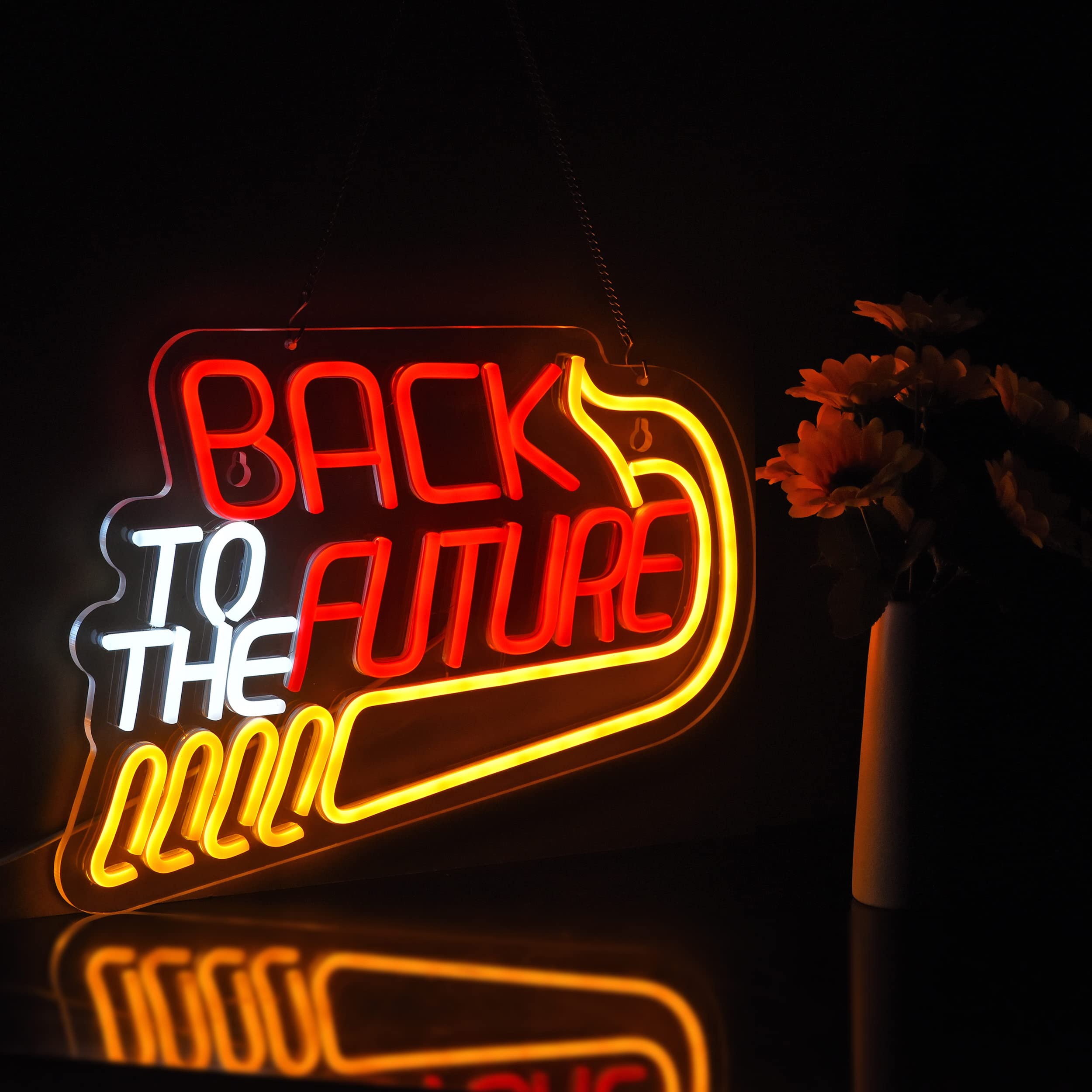 Back To The Future Neon Sign For Wall Decor Neon Signs With Dimmable Switch Led Neon Signs Bedroom Beer Bar Neon Light Sign Hotel Party Club Office Art Lights(17X12Inch)