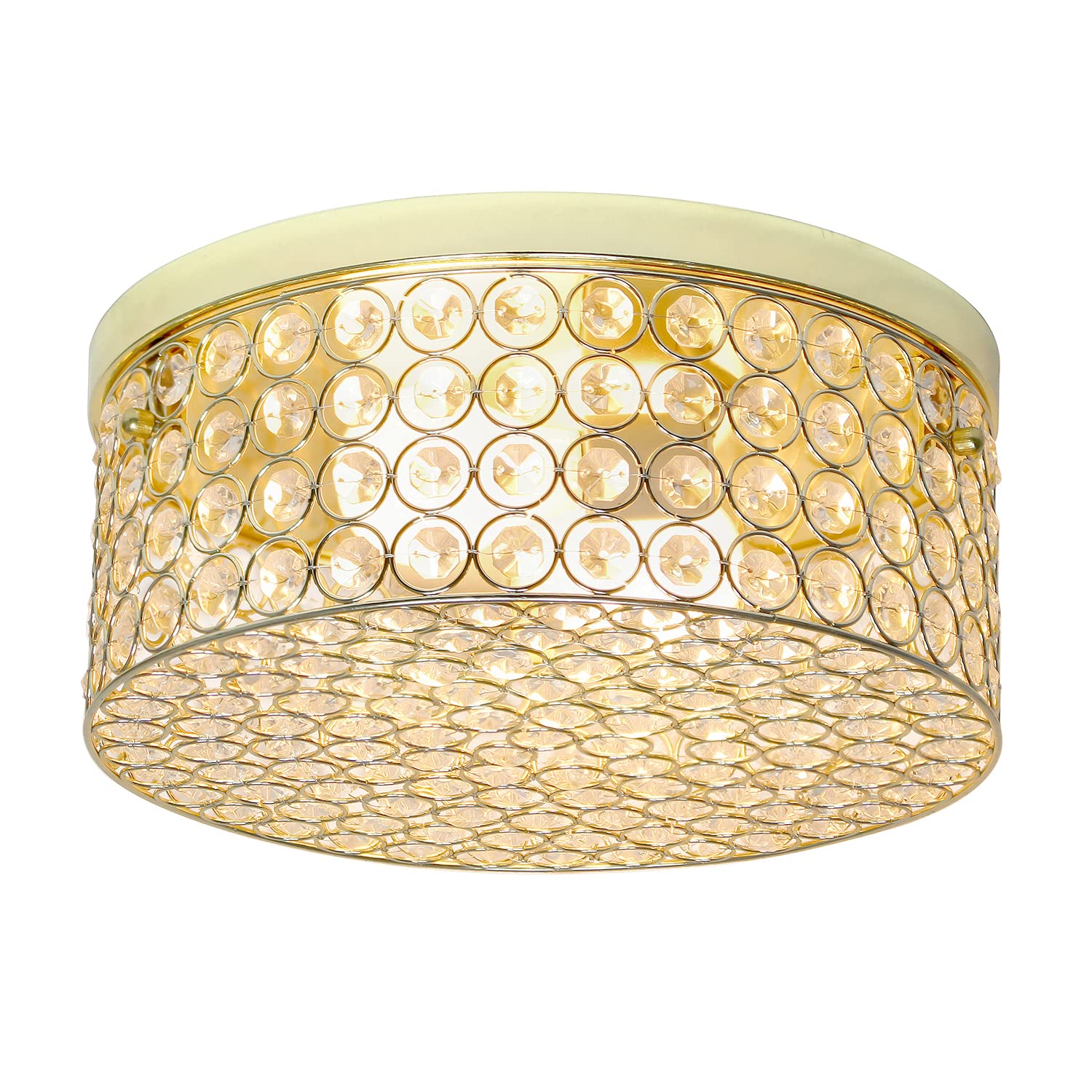 LALIA HOME Glam 2-Light Flush Mount, 12 Inch Round, Metal, Gold, Model LHM-2003-GL